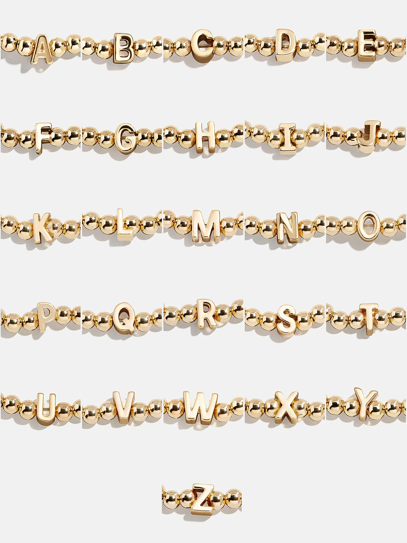 Gold Repeating Initial Pisa Bracelet - E - Image 4