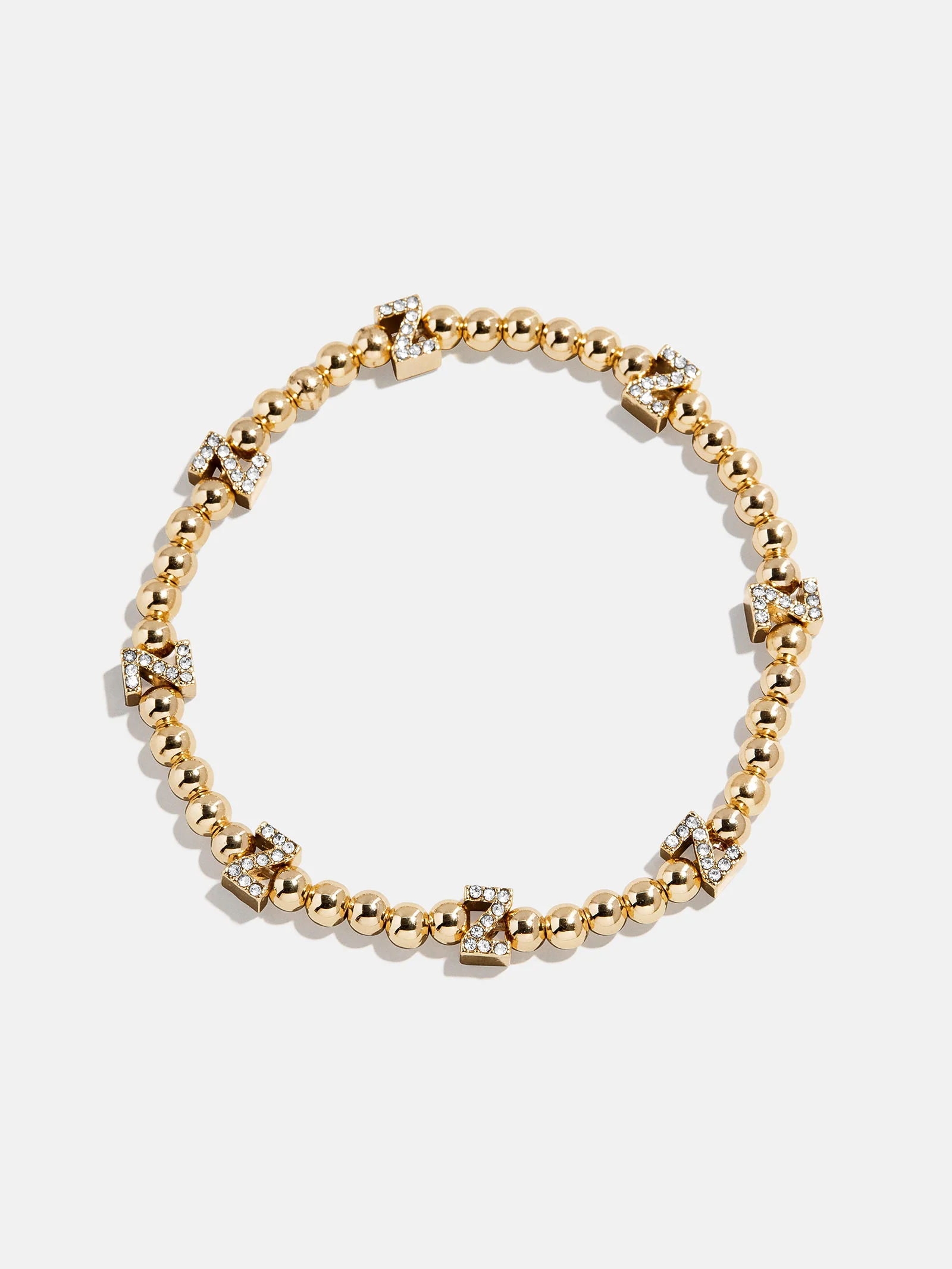 Gold/Pavé Repeating Initial Pisa Bracelet - Z