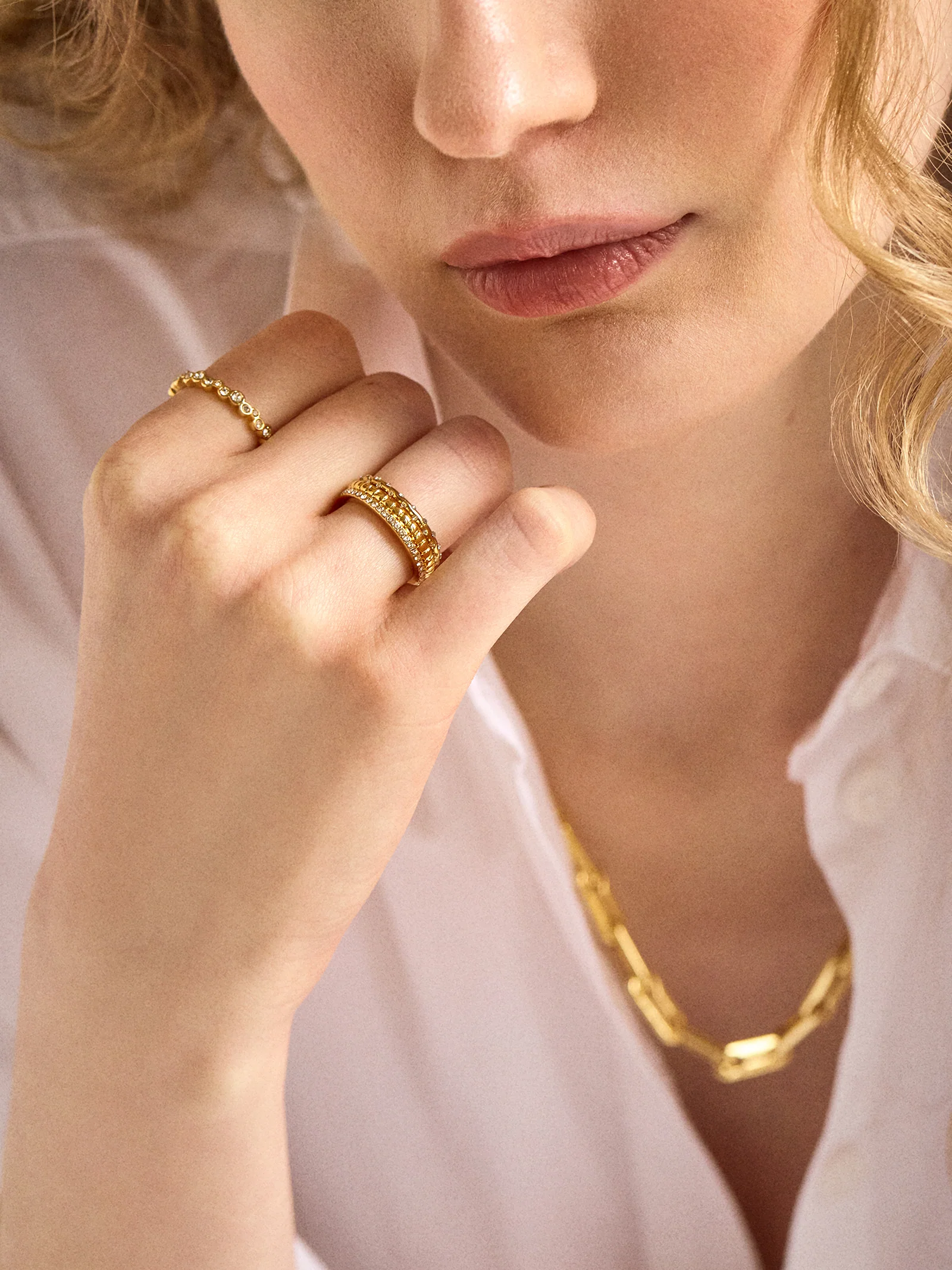 Lily Ring Set - Gold/Pavé - Image 2
