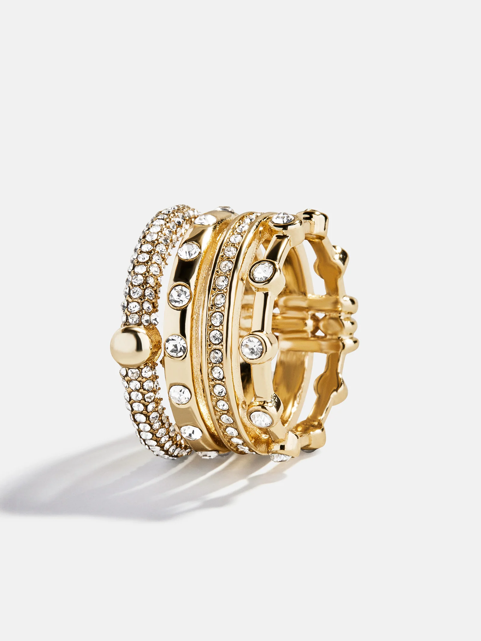 Rosaire Stacked Ring - Gold/Pavé - Image 3
