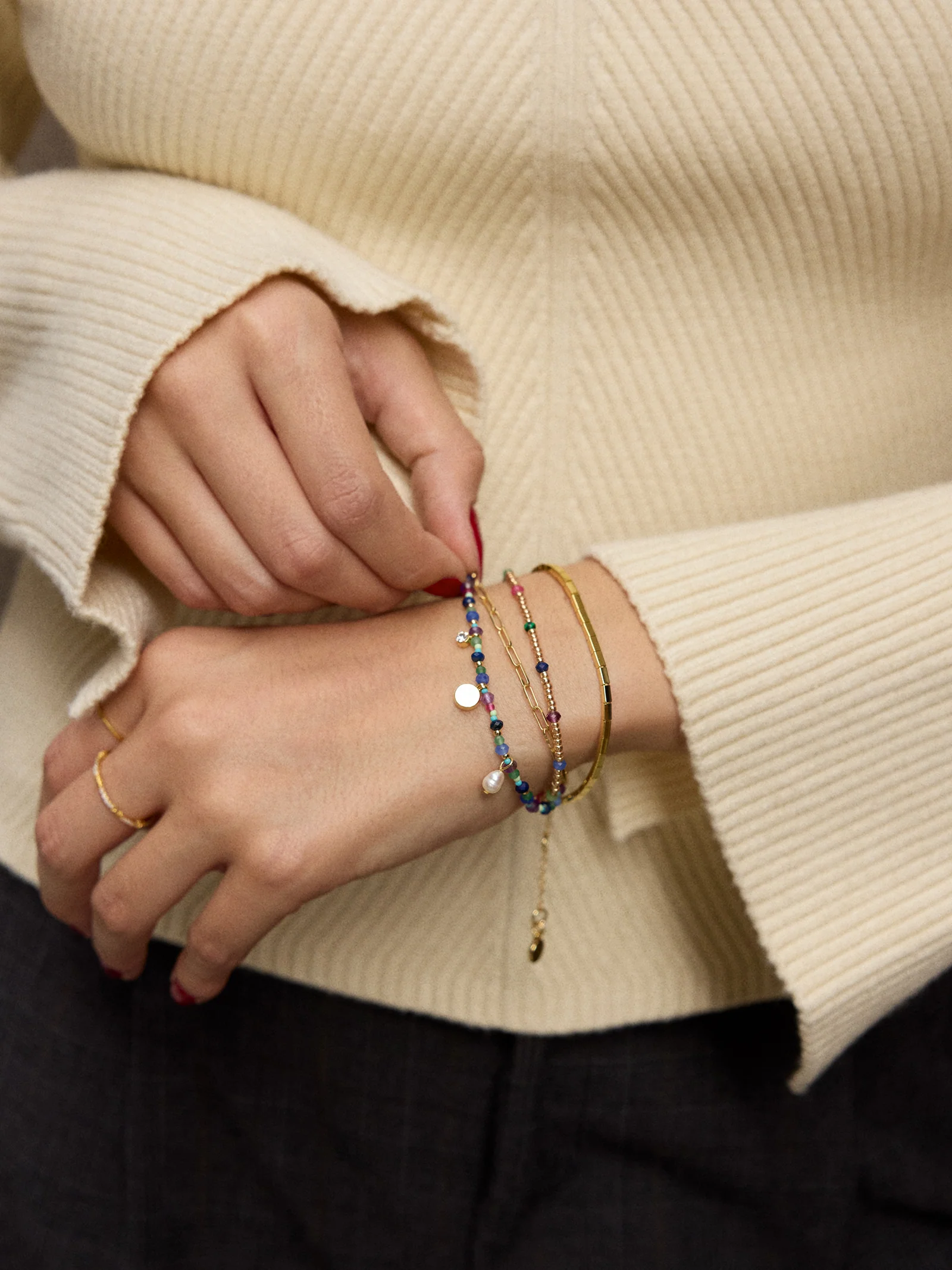 Rowan Semi-Precious Layered Bracelet - Positano - Image 2