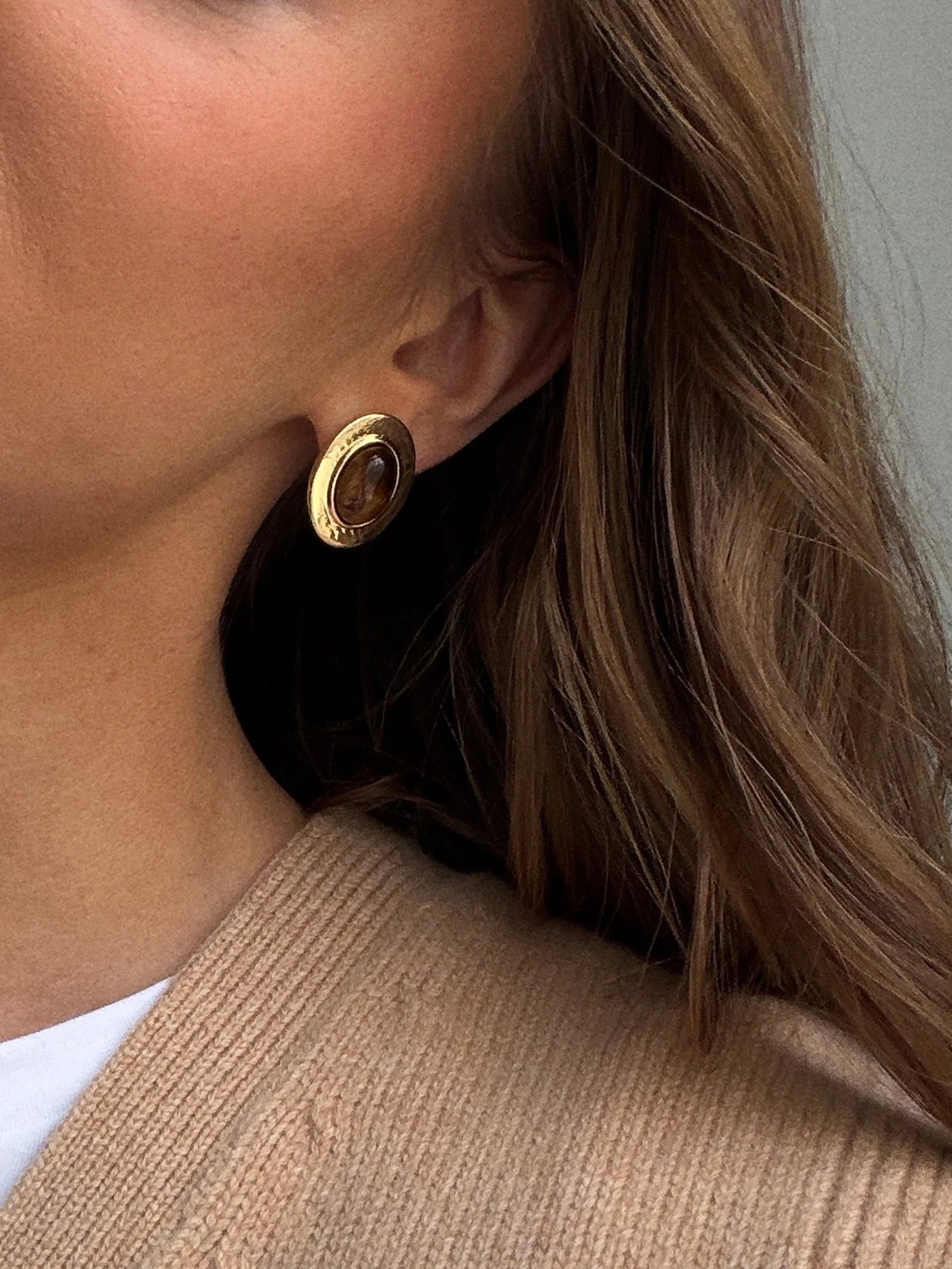 Samira Gold Stud Earrings - Samira Gold Stud Earrings - Image 2