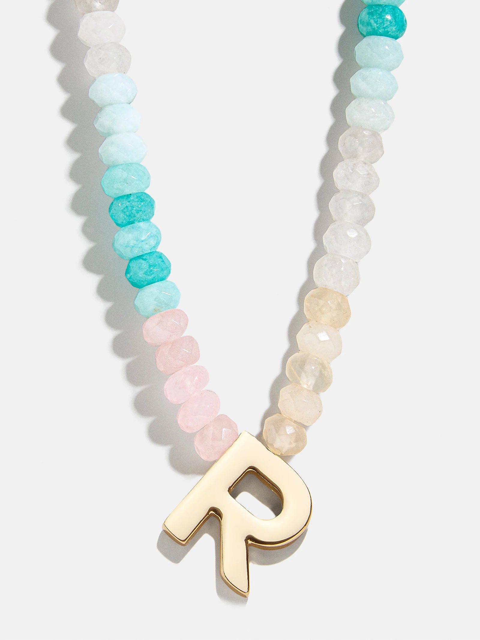Semi-Precious Block Initial Necklace - Light Multi - Image 19