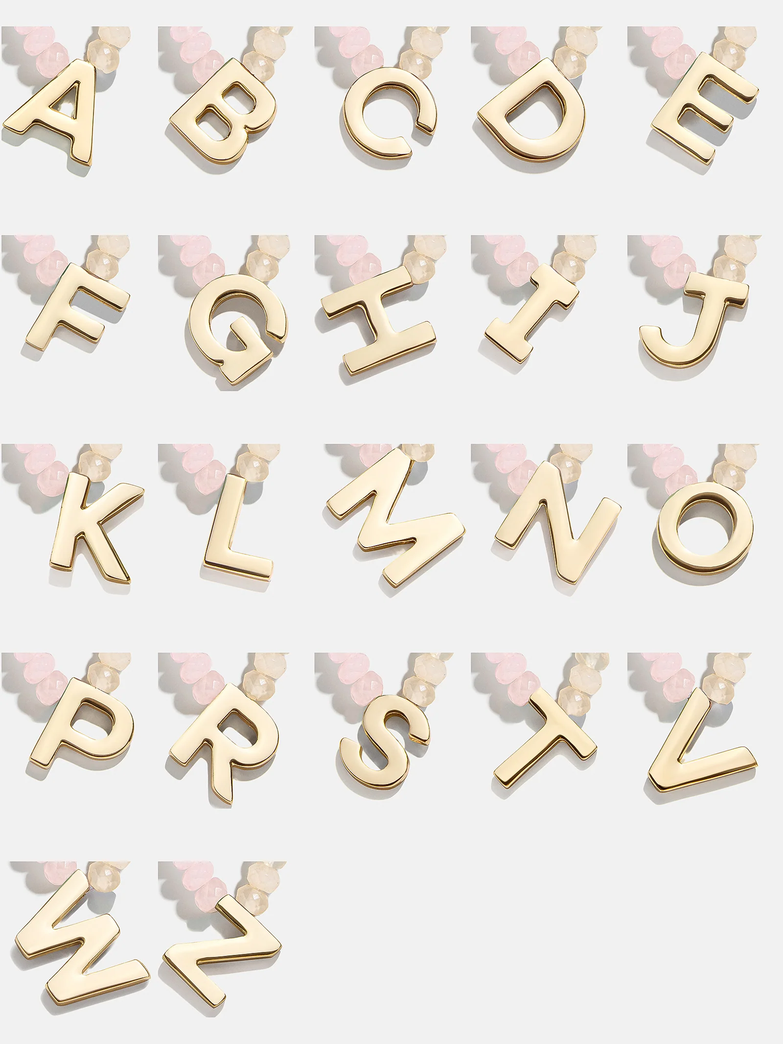 Semi-Precious Block Initial Necklace - Light Multi - Image 27