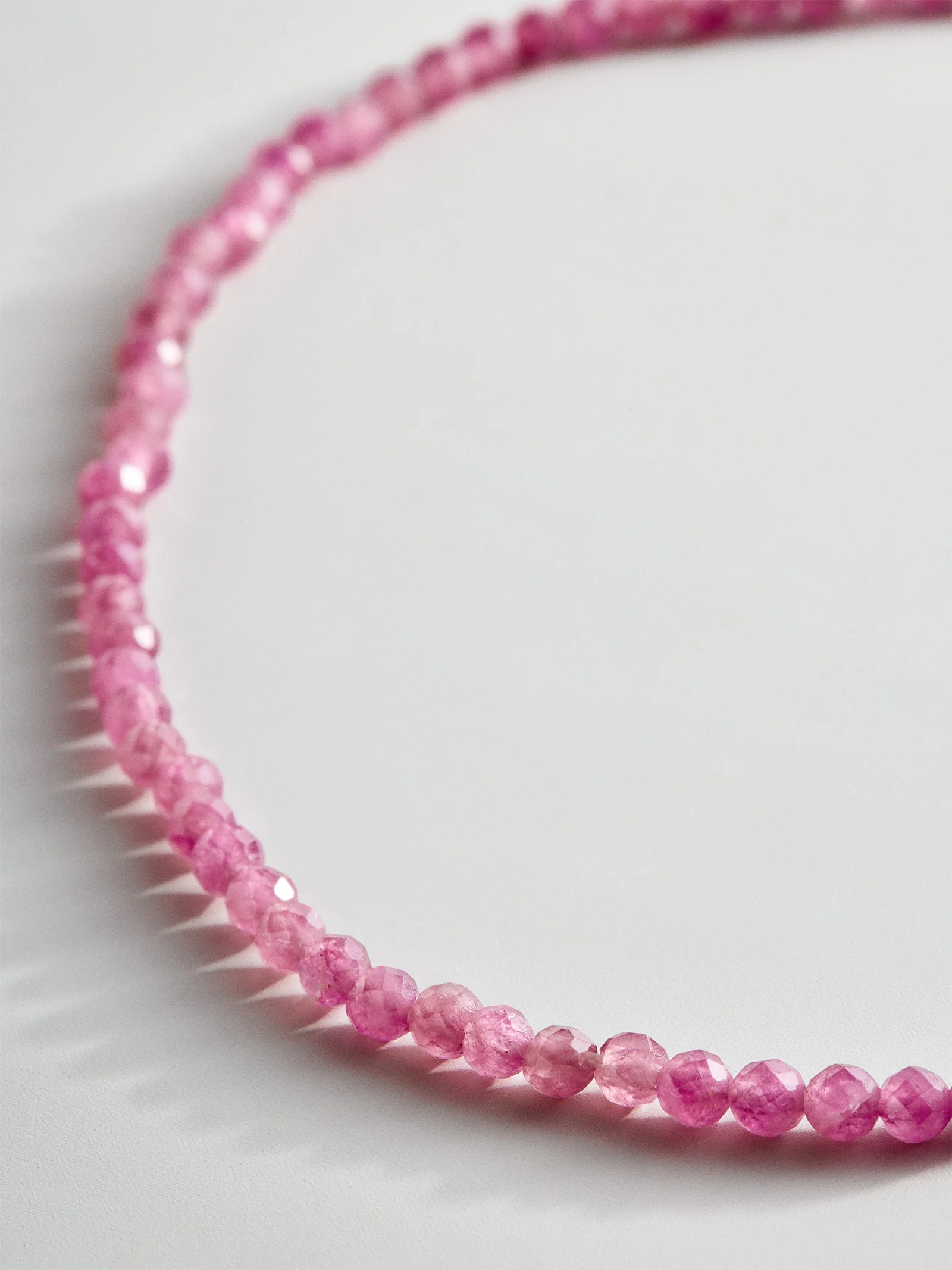 Mini Semi-Precious Necklace - Pink Tourmaline - Image 3