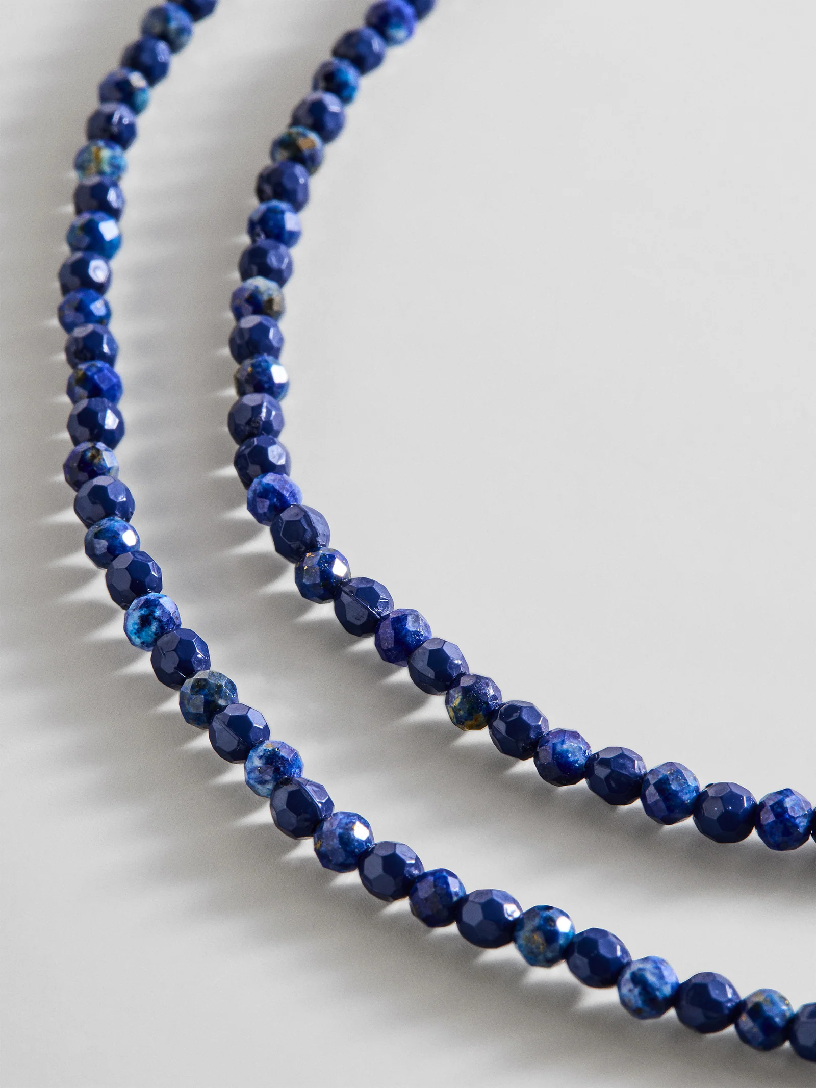 Semi-Precious Pearl Wrap Necklace - Lapis - Image 4