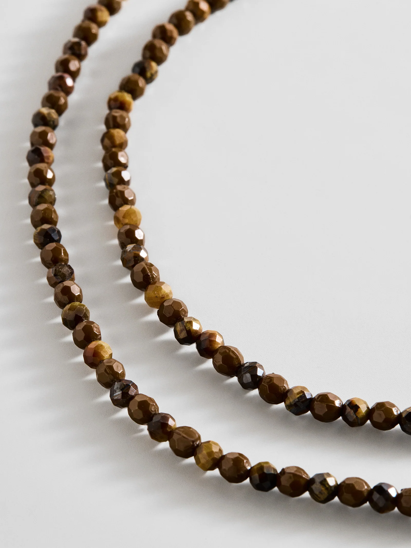 Semi-Precious Pearl Wrap Necklace - Tiger's Eye - Image 4