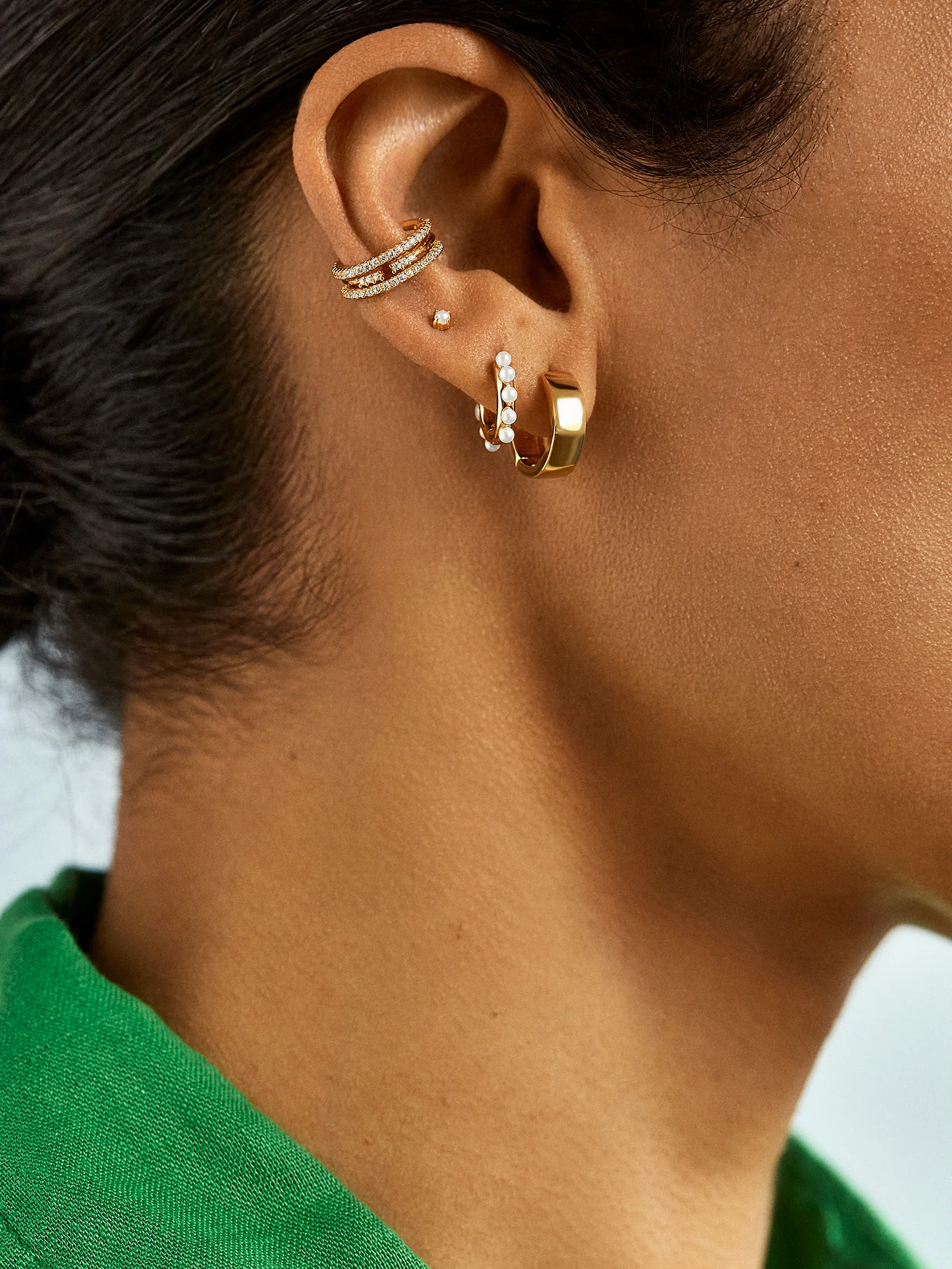 Sienna 18K Gold Earrings - Gold - Image 3