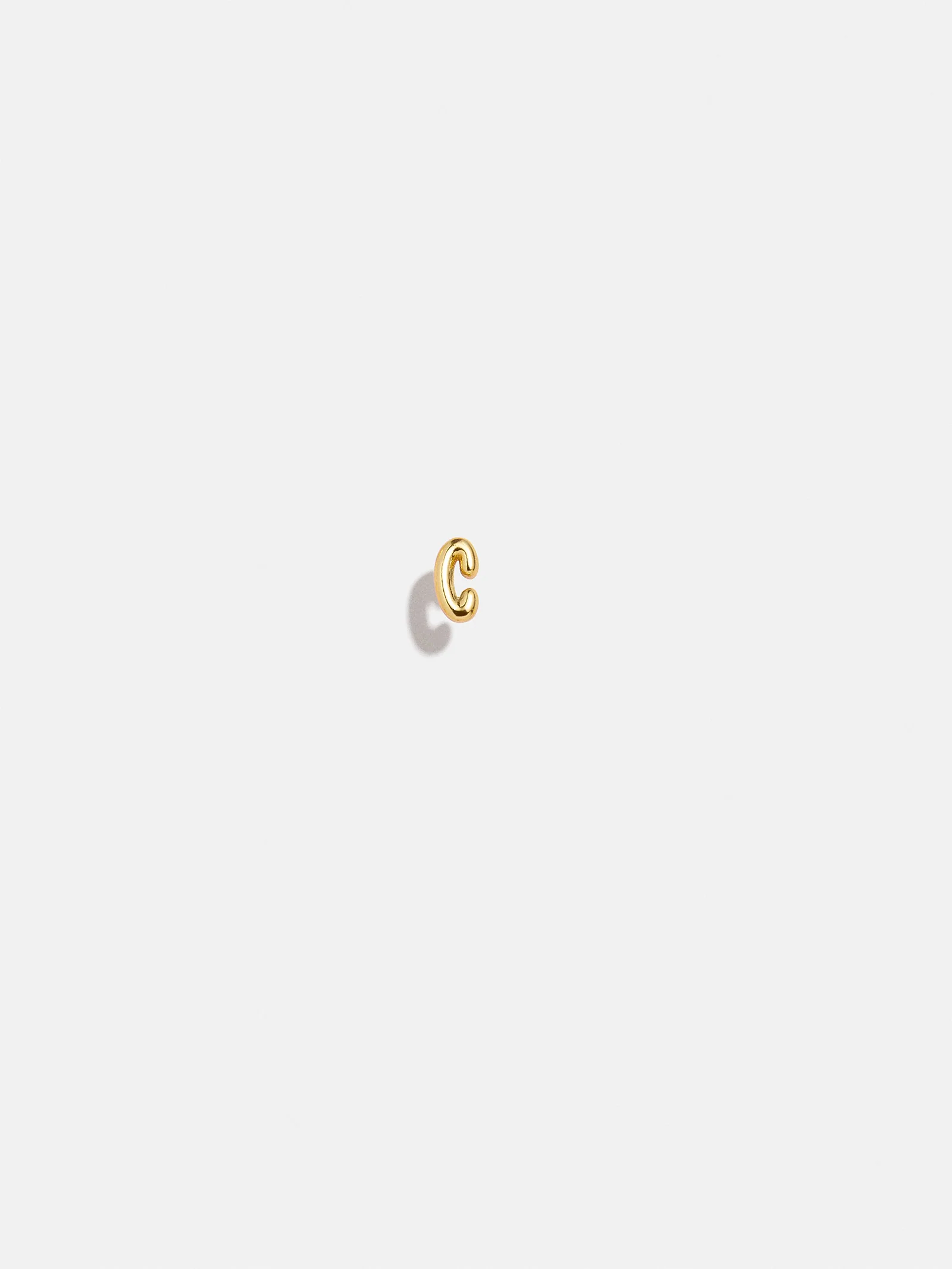 18K Gold Single Bubble Initial Earring - Bubble Initial - Image 5