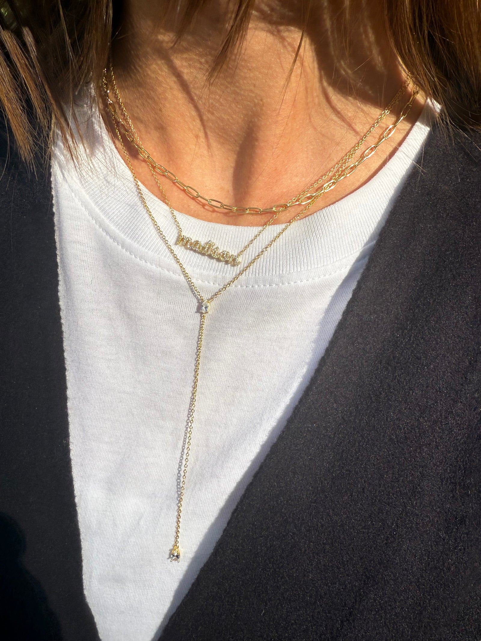 14K Gold Custom Nameplate Necklace - Mini Script - Image 10