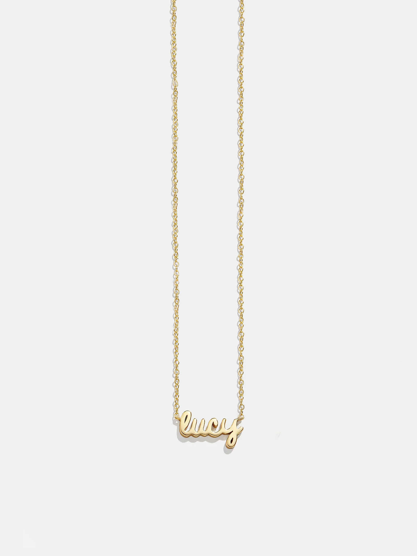 14K Gold Custom Nameplate Necklace - Mini Script - Image 5