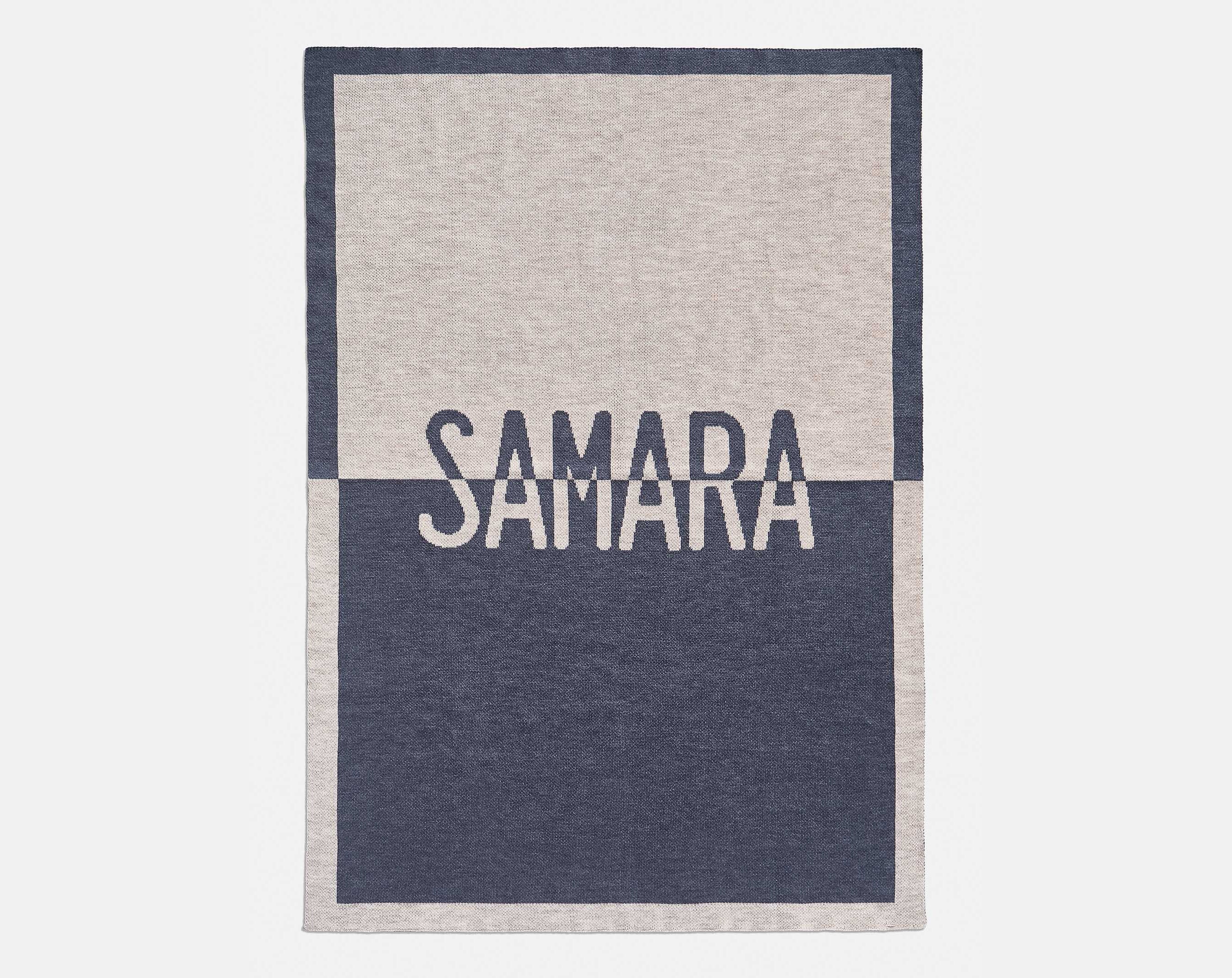 Spell It Out Custom Blanket - Denim Blue/Stone - Image 3