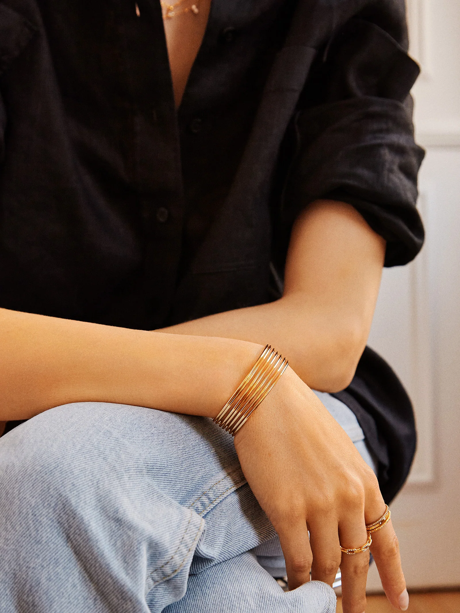 Kaity Cuff Bracelet - Gold - Image 2