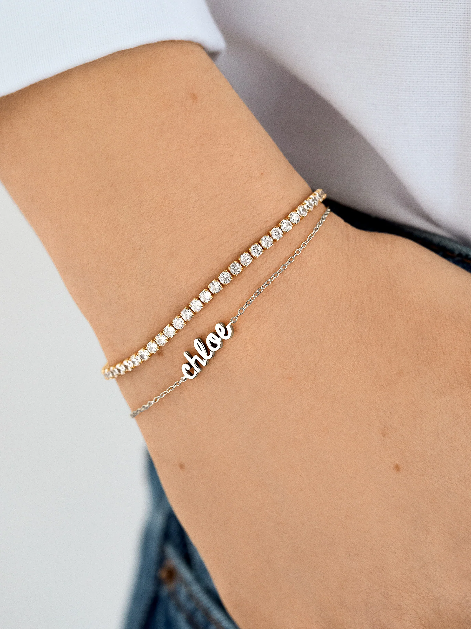 Sterling Silver Custom Nameplate Bracelet - Sterling Silver - Image 2