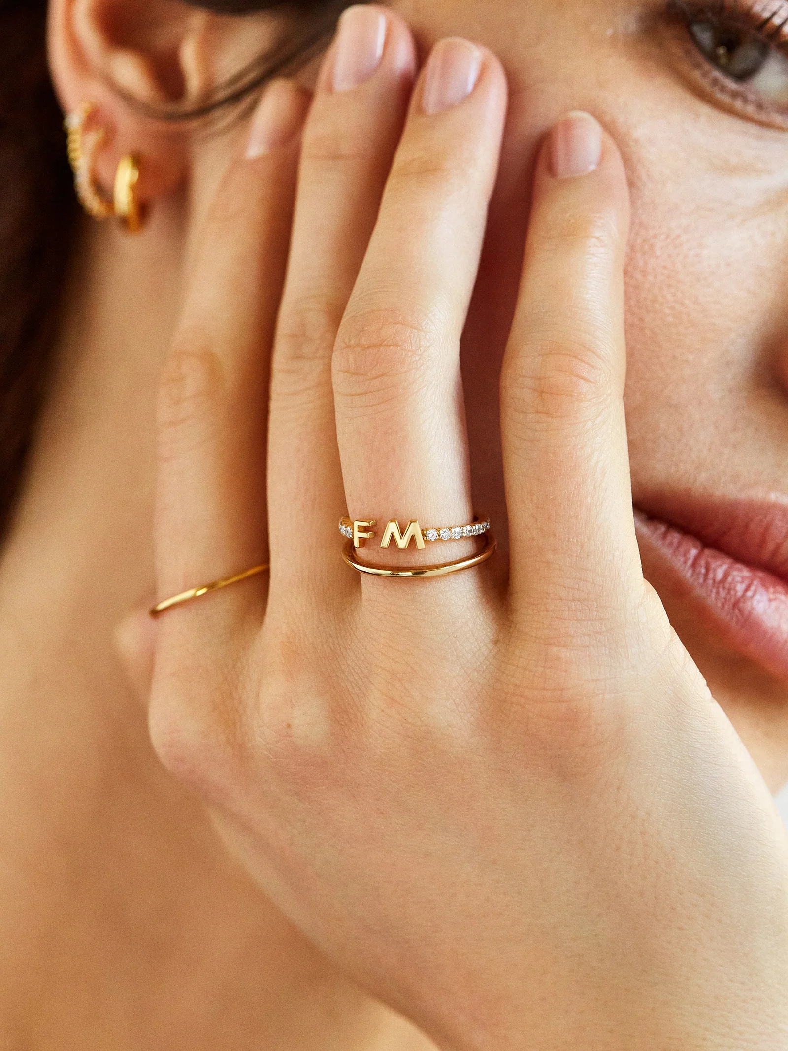 Sterling Silver Custom Initial Ring - Silver - Image 6