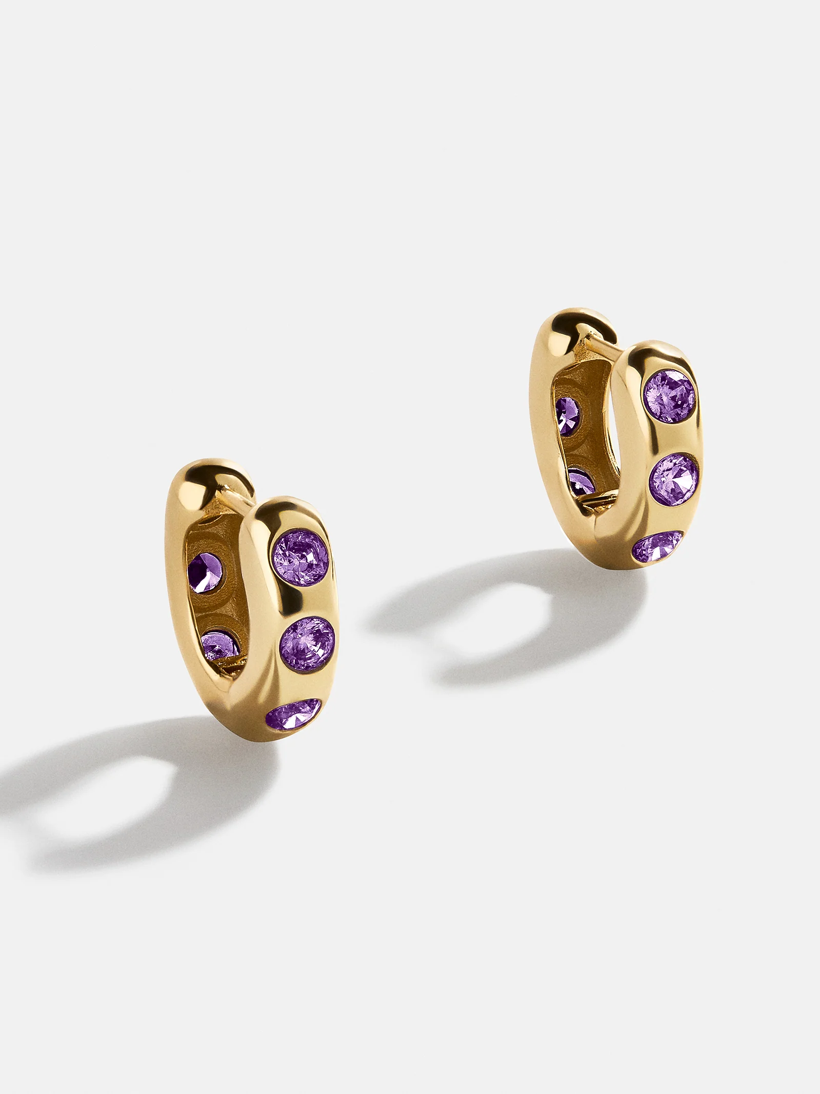 Sydney 18K Gold Plated Sterling Silver Birthstone Earrings - Amethyst