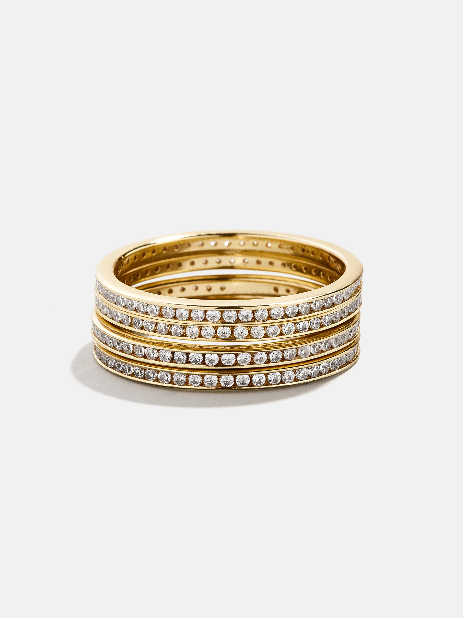 Tana 14K Gold Ring Set - Gold/Pavé - Image 4