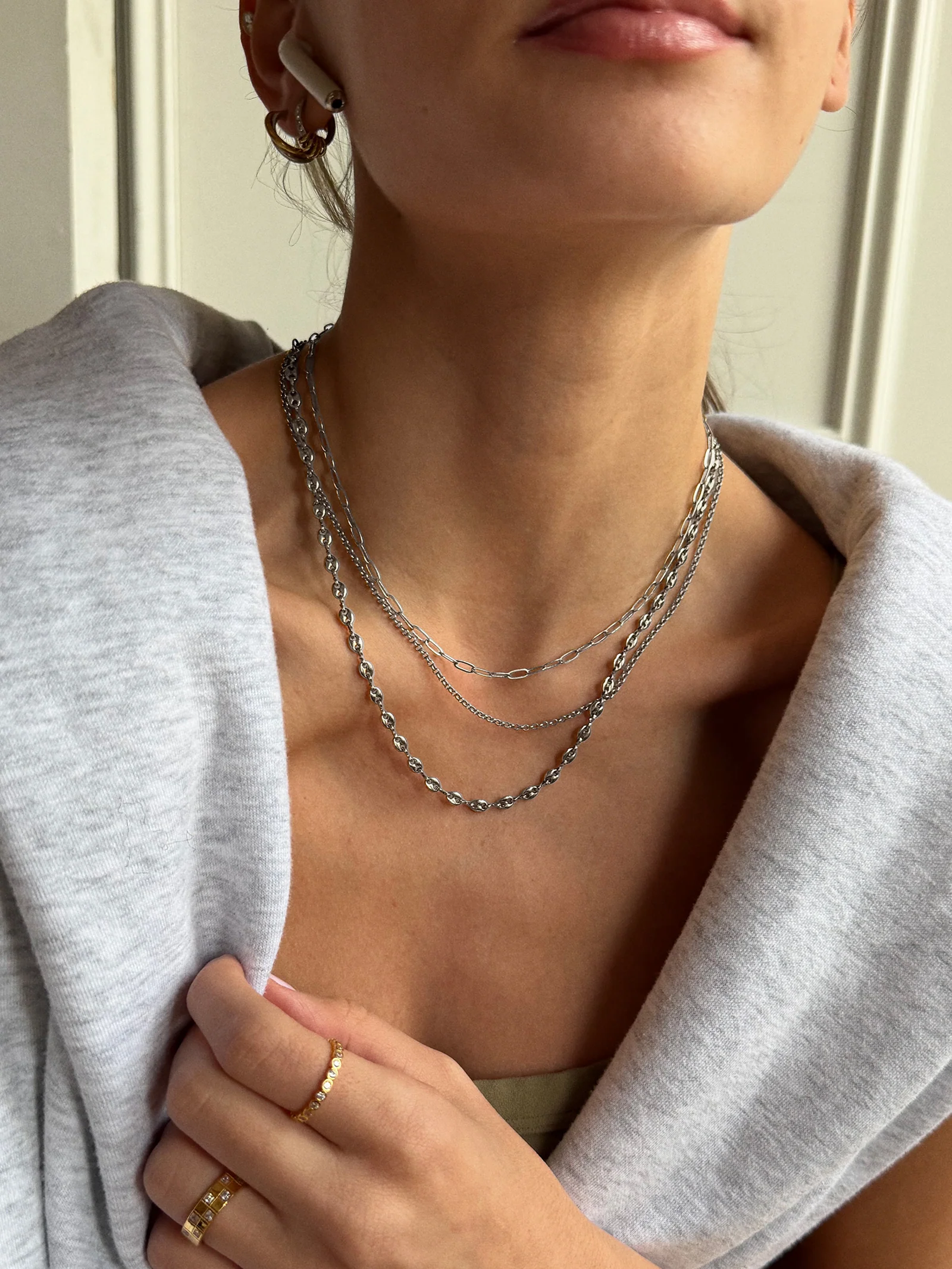 Taylor Waterproof Necklace Set - Silver - Image 2