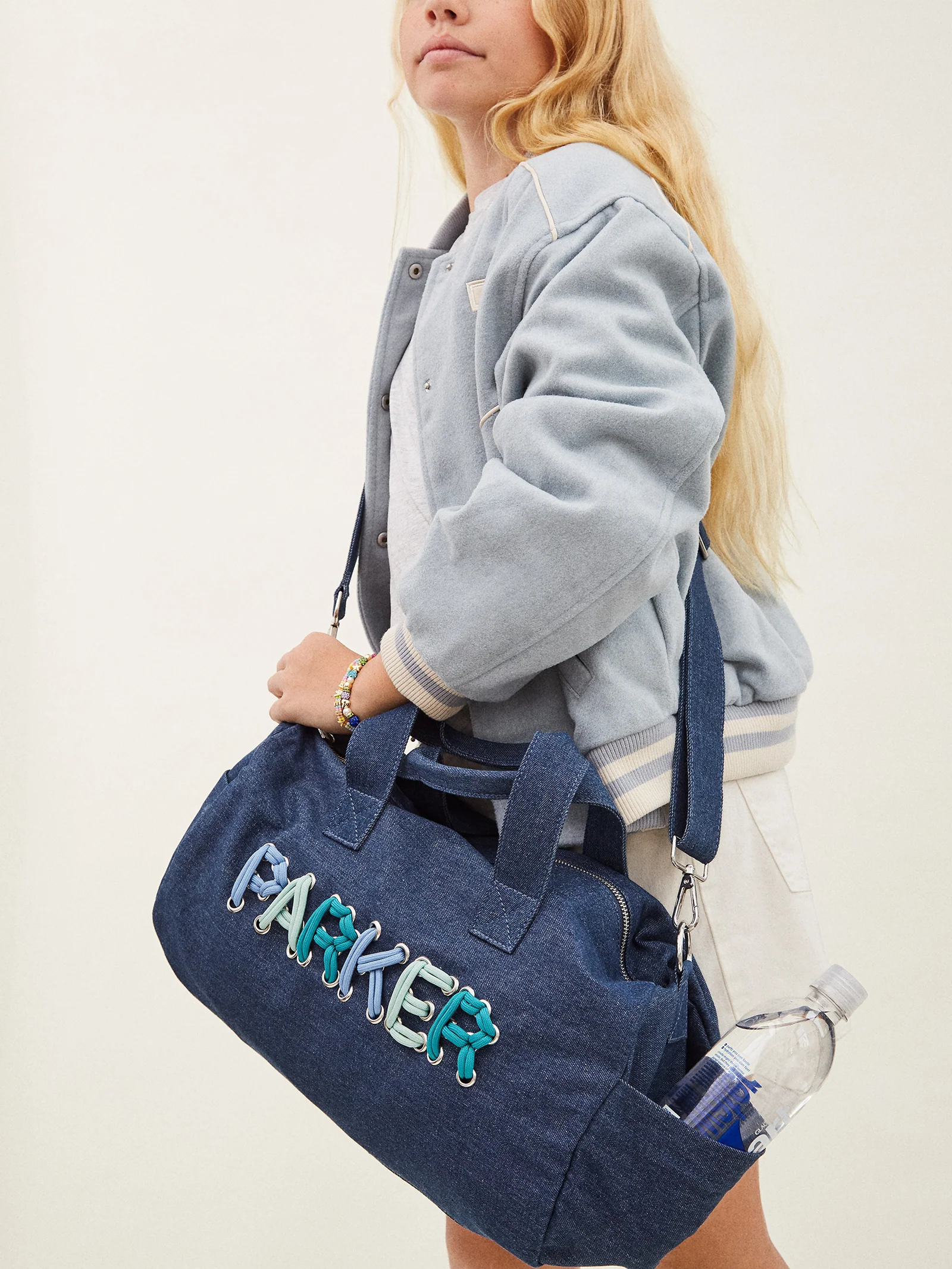 Thready to Go Kids’ Custom Duffle - Dark Denim/Blue Multi - Image 3