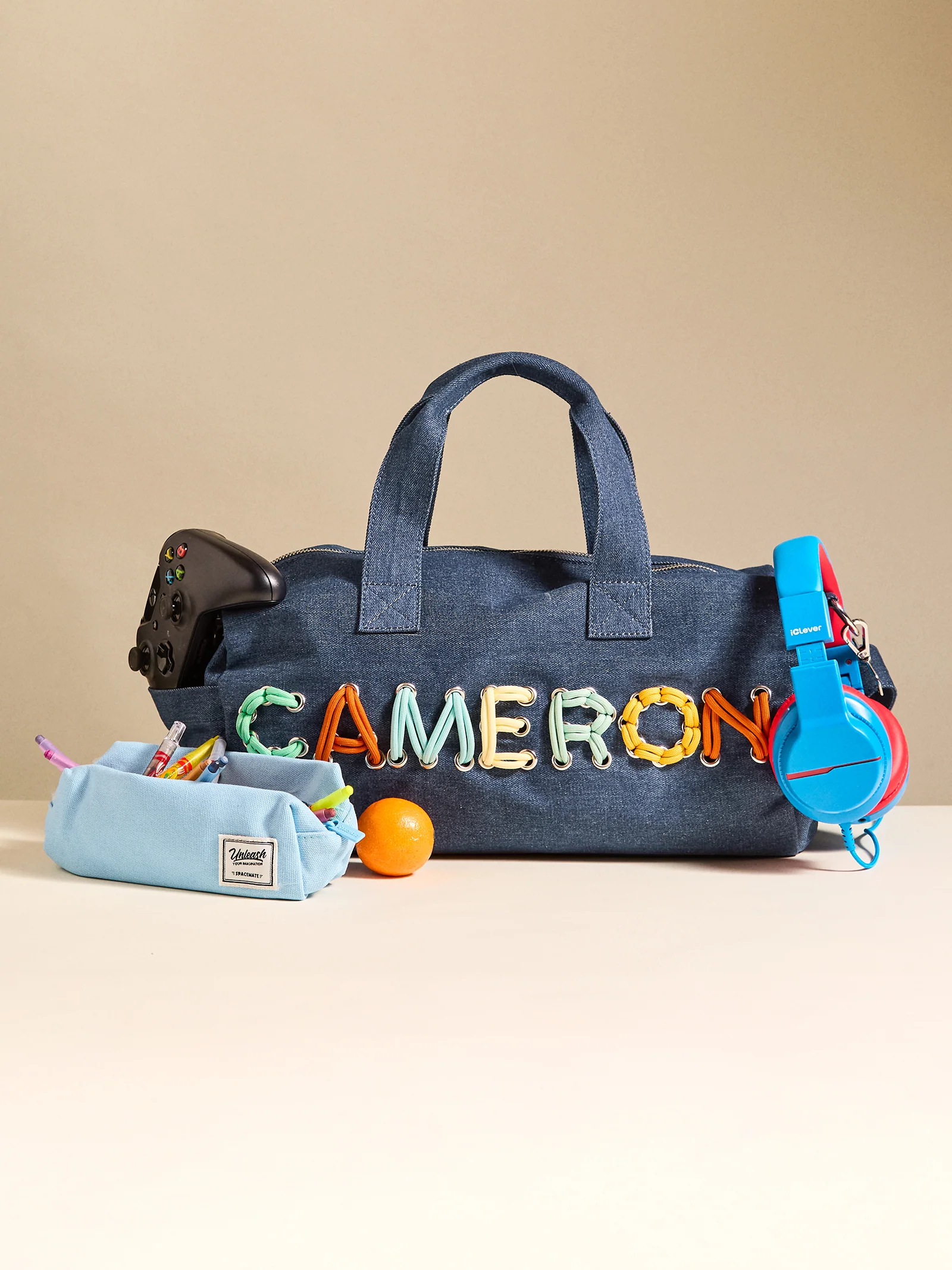 Thready to Go Kids' Custom Duffle - Dark Denim/Multi - Image 4