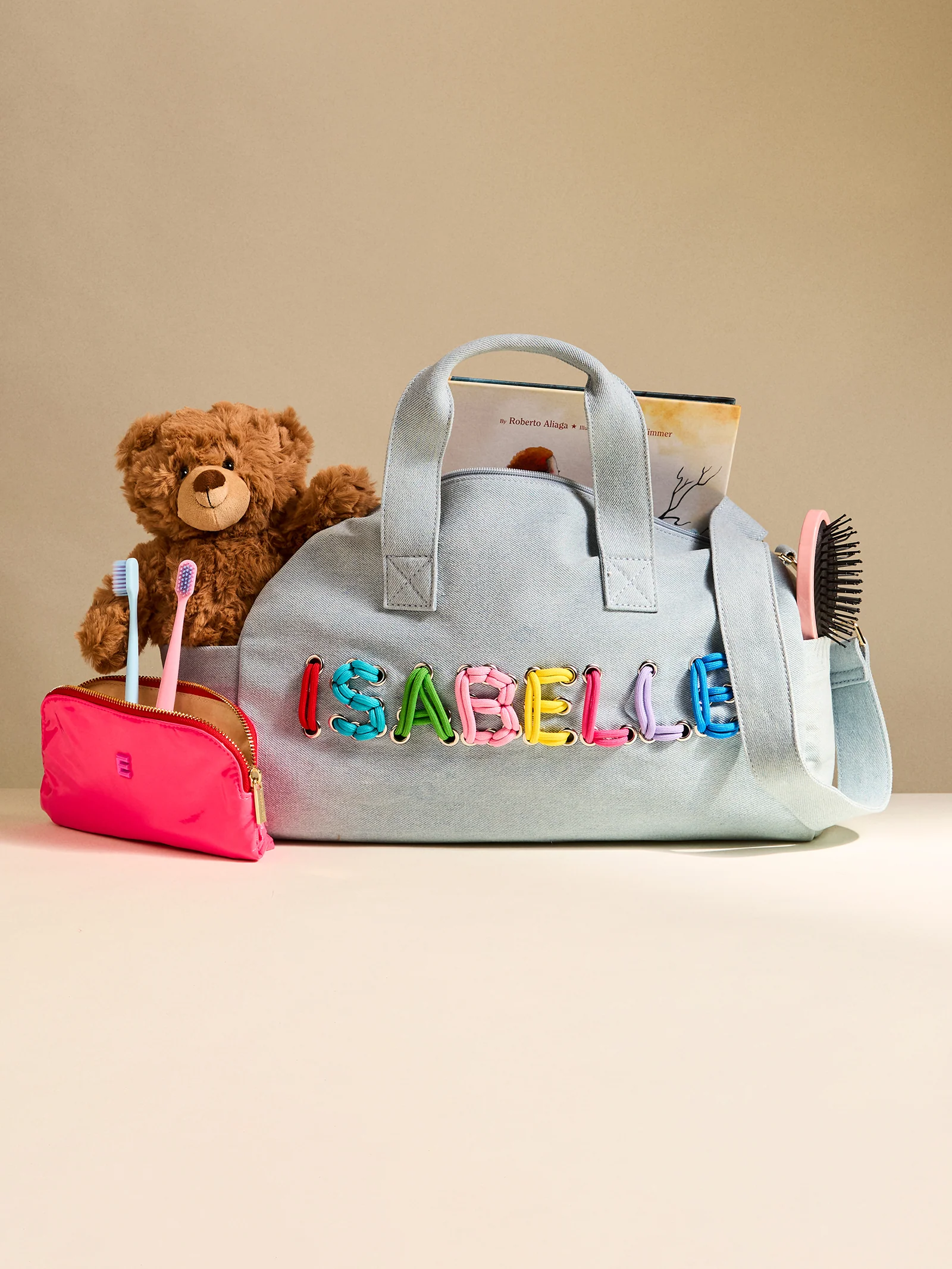 Thready to Go Kids’ Custom Duffle - Light Denim/Multi - Image 4