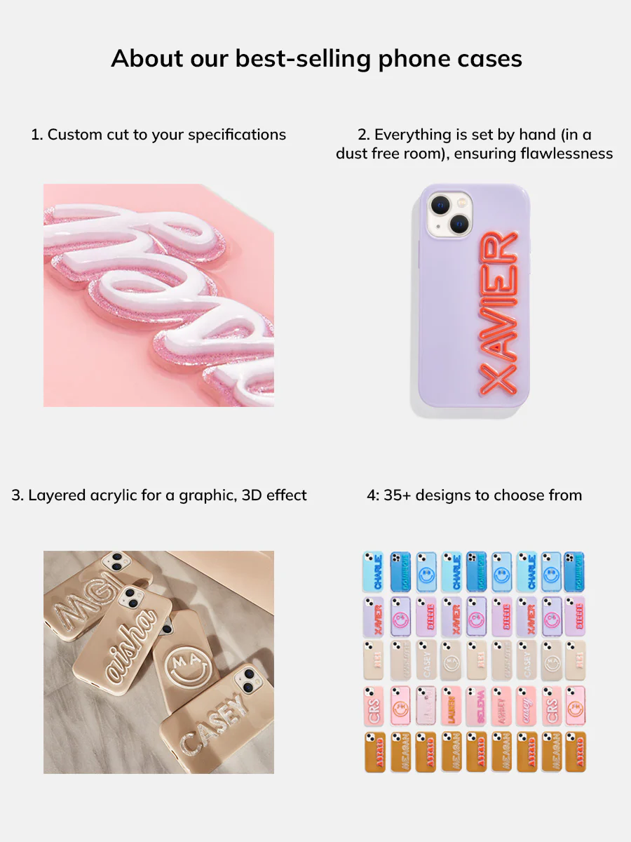 Block Font Custom iPhone Case - Bright Red/Pink - Image 3