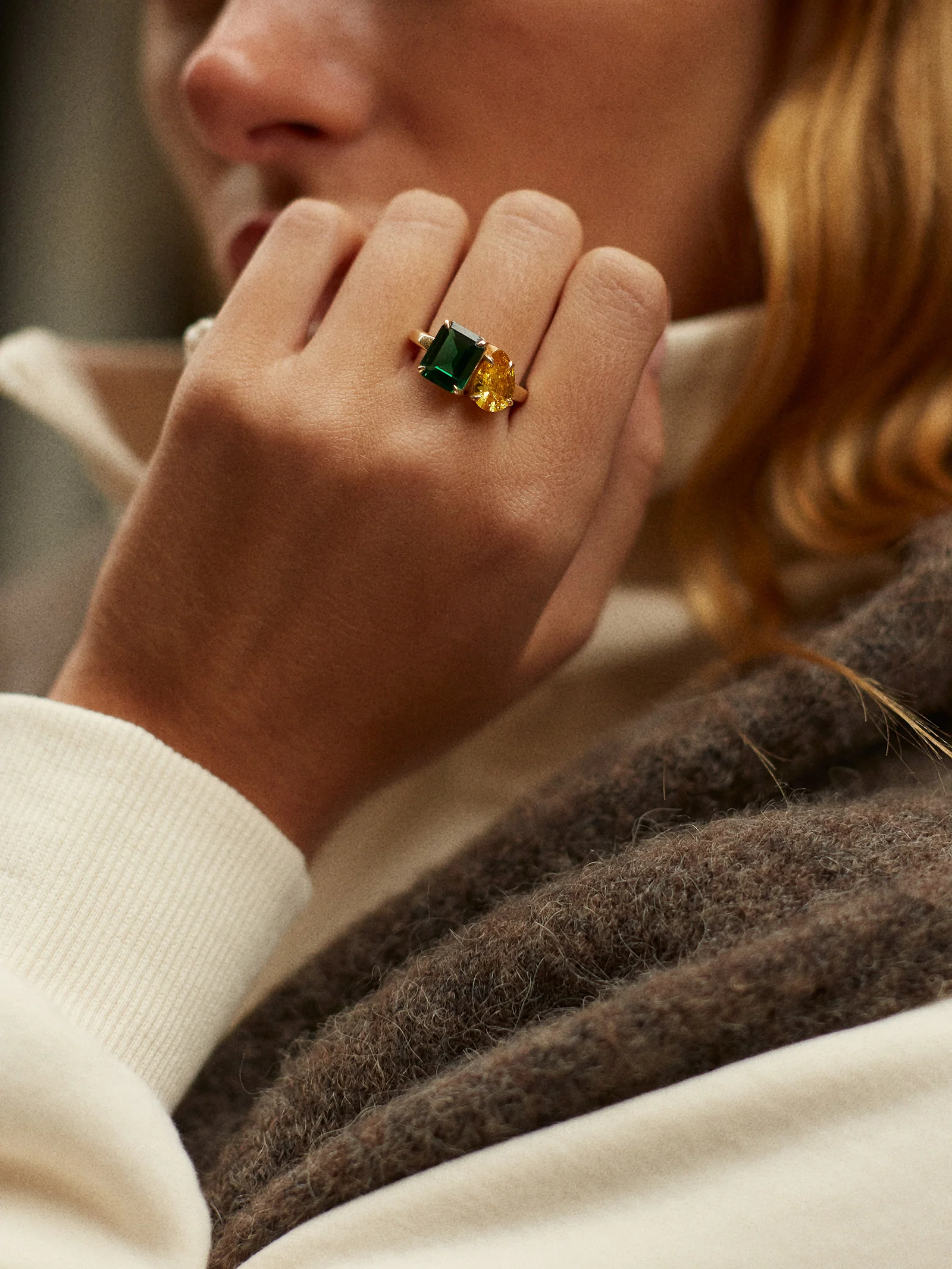 Toi et Moi Custom Birthstone Ring - Gold 7 - Image 2