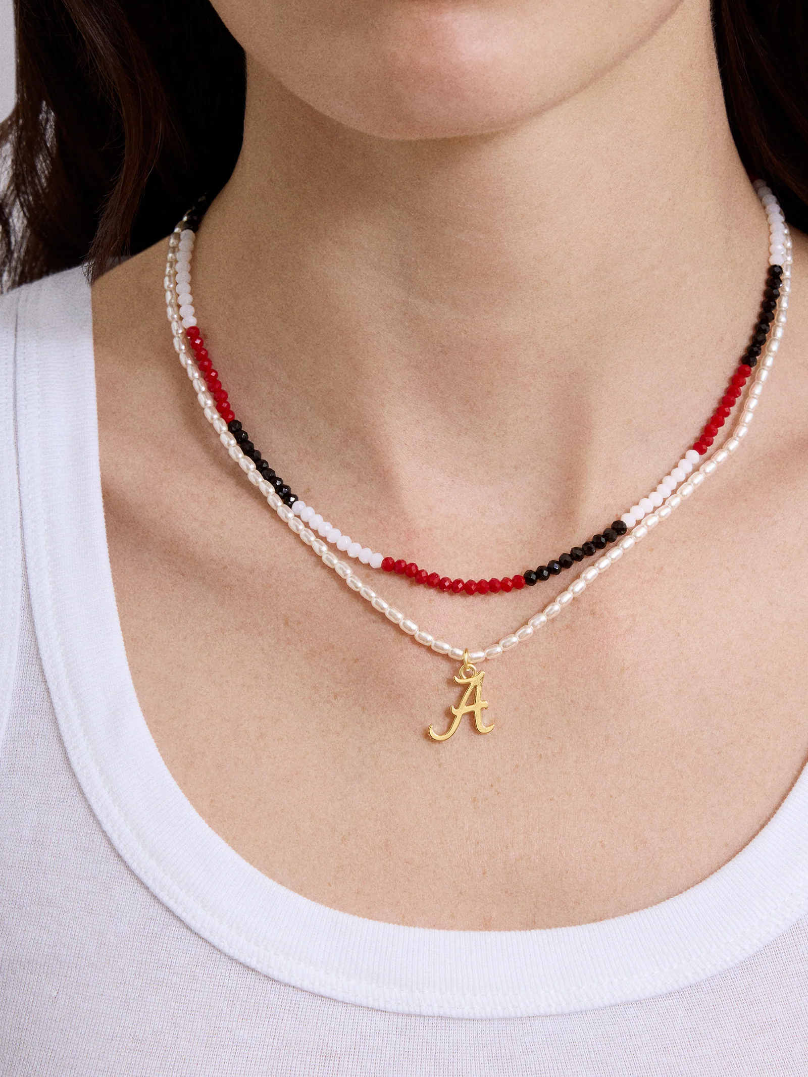 University of Alabama Beaded Logo Necklace Set - University of Alabama - Image 2