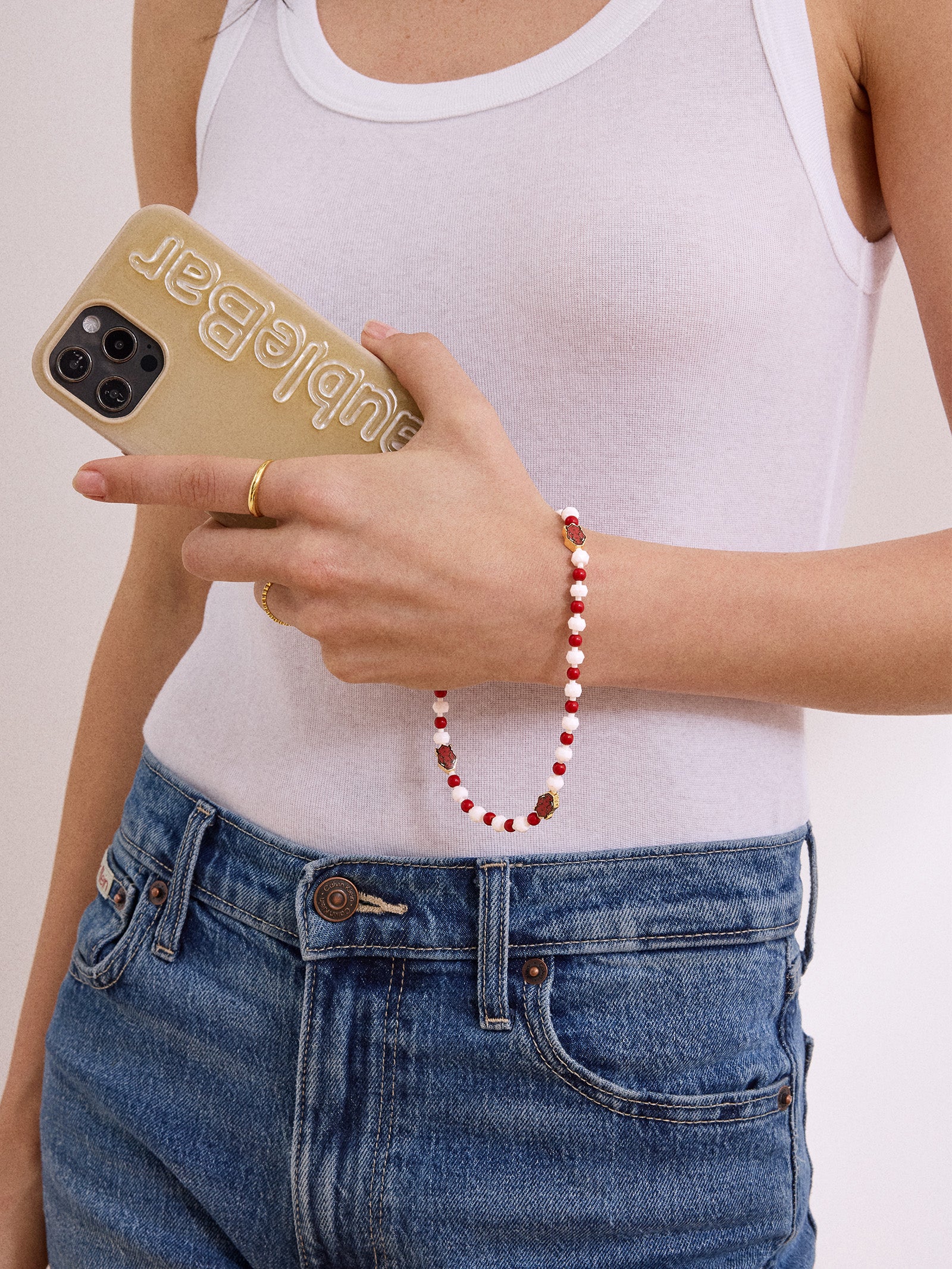 University of Arkansas Beaded Phone Charm - University of Arkansas - Image 2
