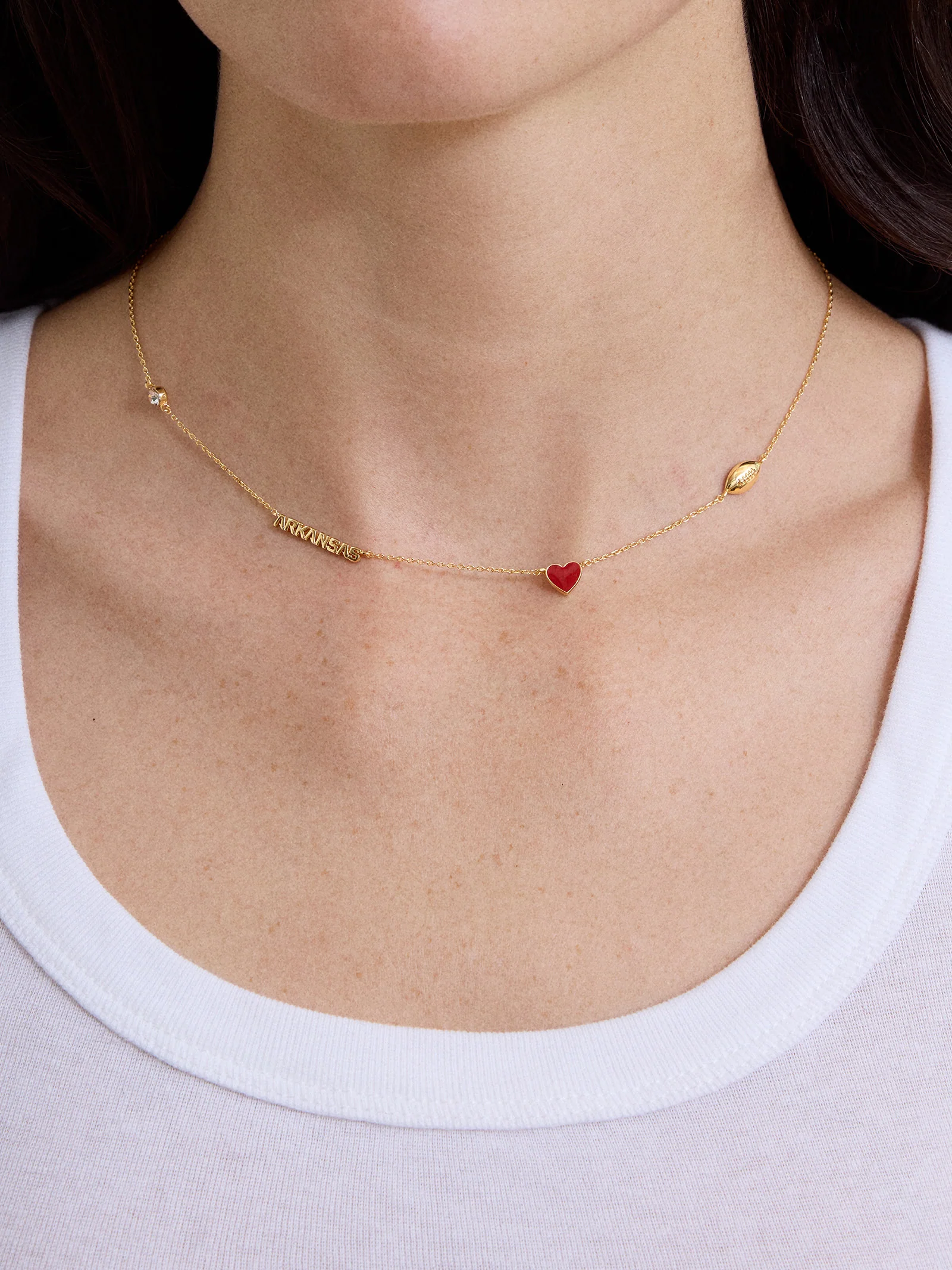 University of Arkansas Spaced Charm Necklace - University of Arkansas - Image 2