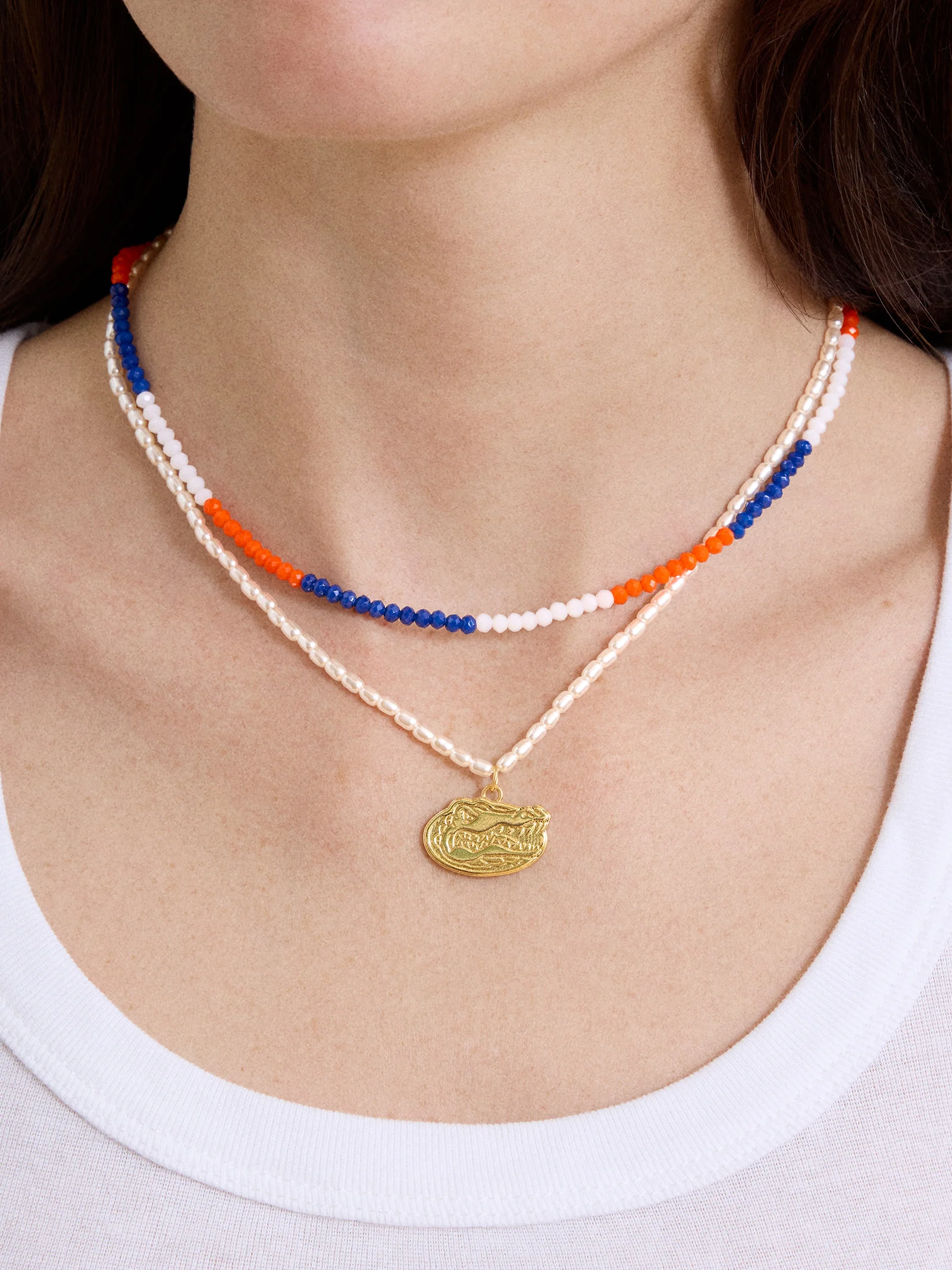 University of Florida Beaded Logo Necklace Set - University of Florida - Image 2
