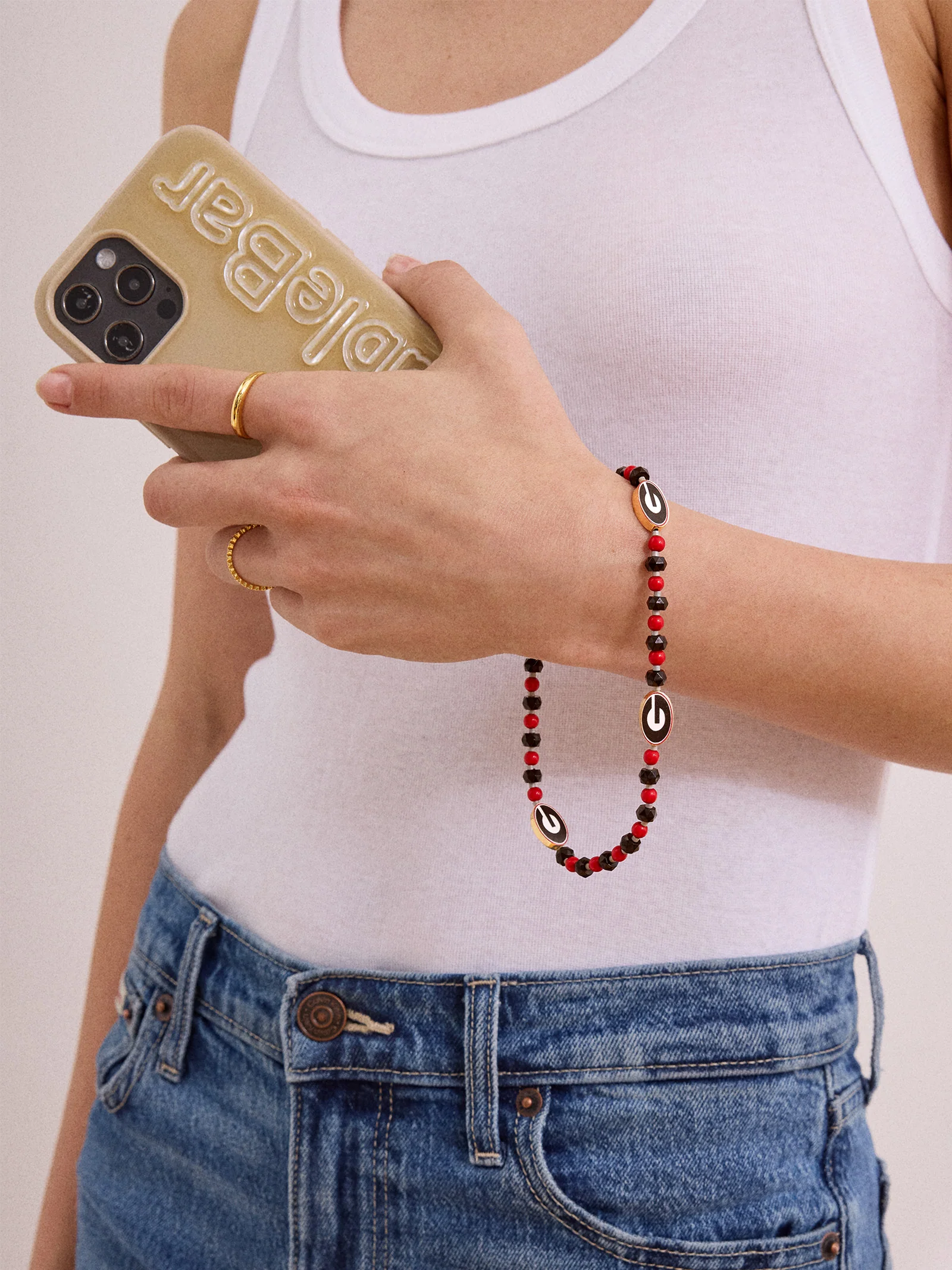 University of Georgia Beaded Phone Charm - University of Georgia - Image 2