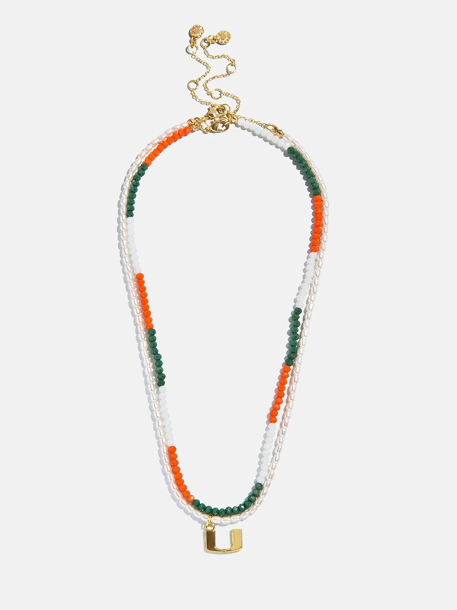 University of Miami Logo Beaded Necklace Set - University of Miami - Image 4