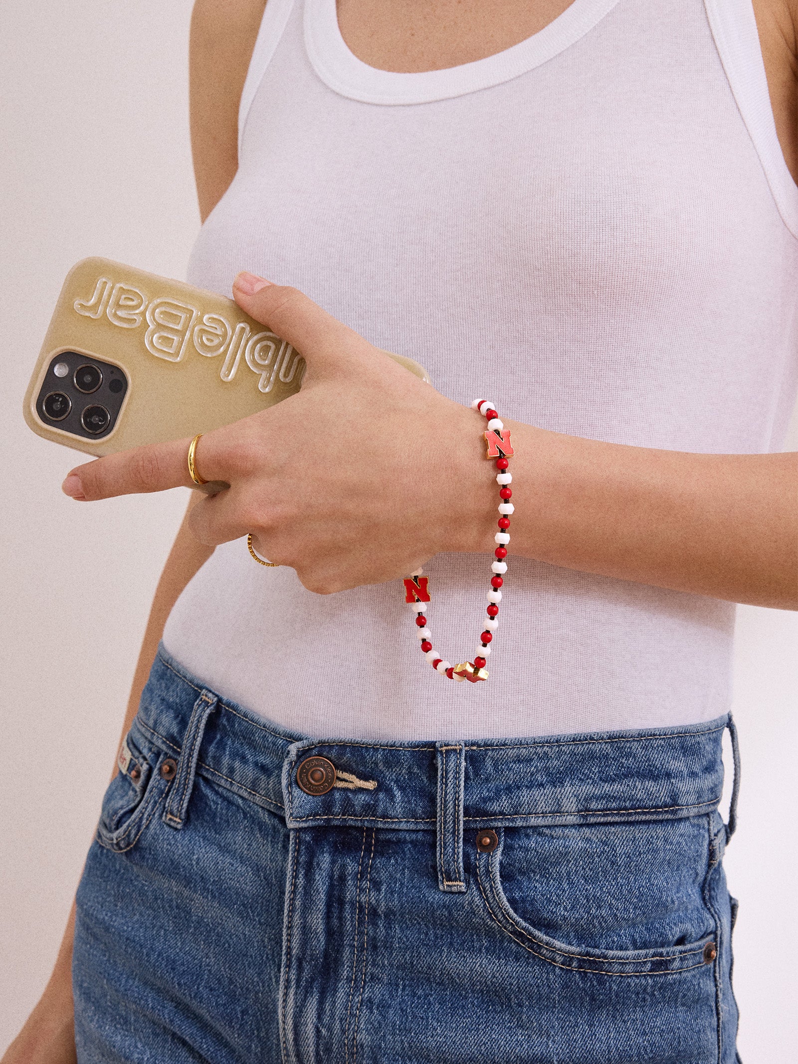 University of Nebraska Beaded Phone Charm - University of Nebraska - Image 2