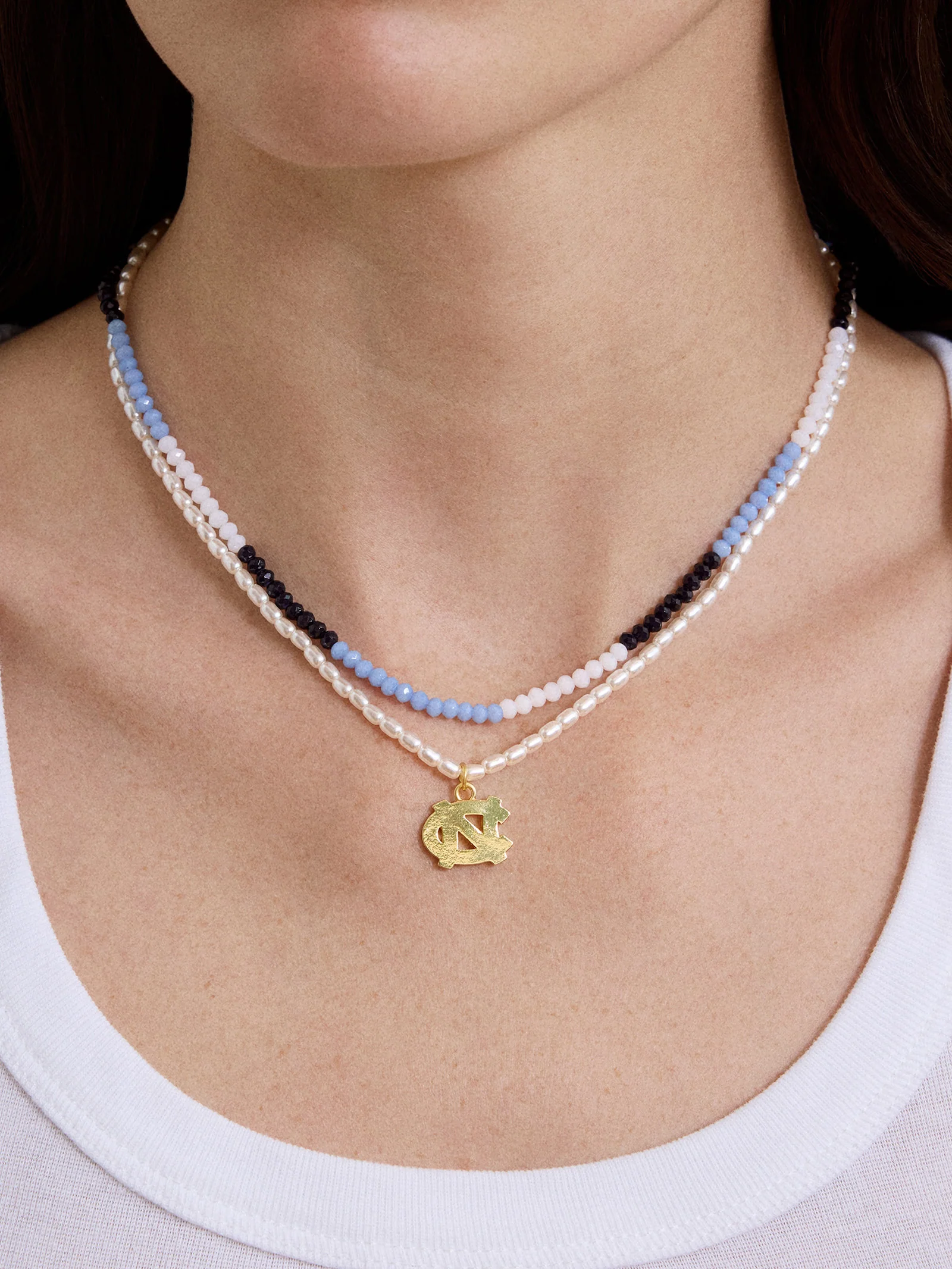 University of North Carolina Beaded Logo Necklace Set - University of North Carolina - Image 2