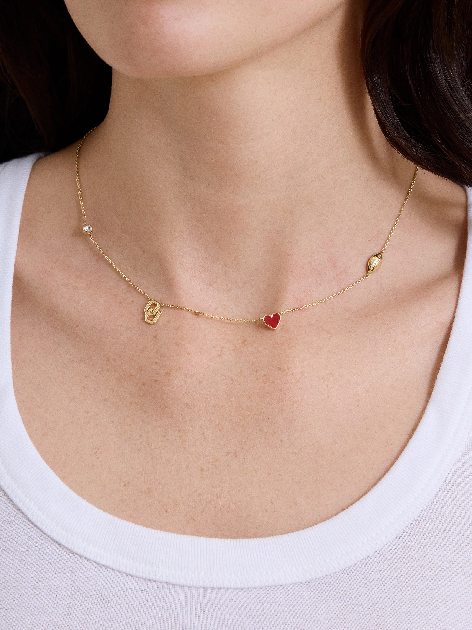University of Oklahoma Spaced Charm Necklace - University of Oklahoma - Image 2
