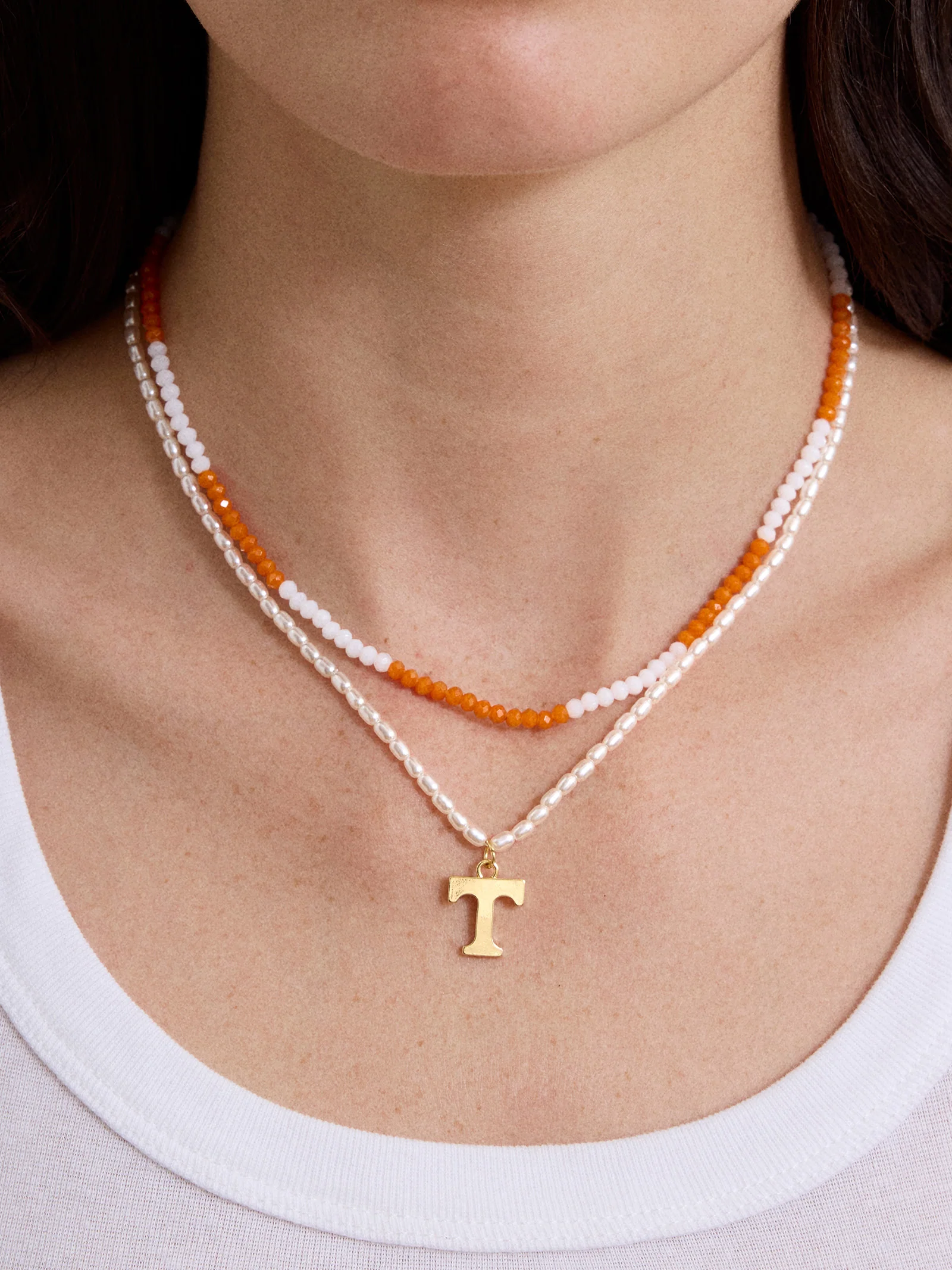 University of Tennessee Beaded Logo Necklace Set - University of Tennessee - Image 2