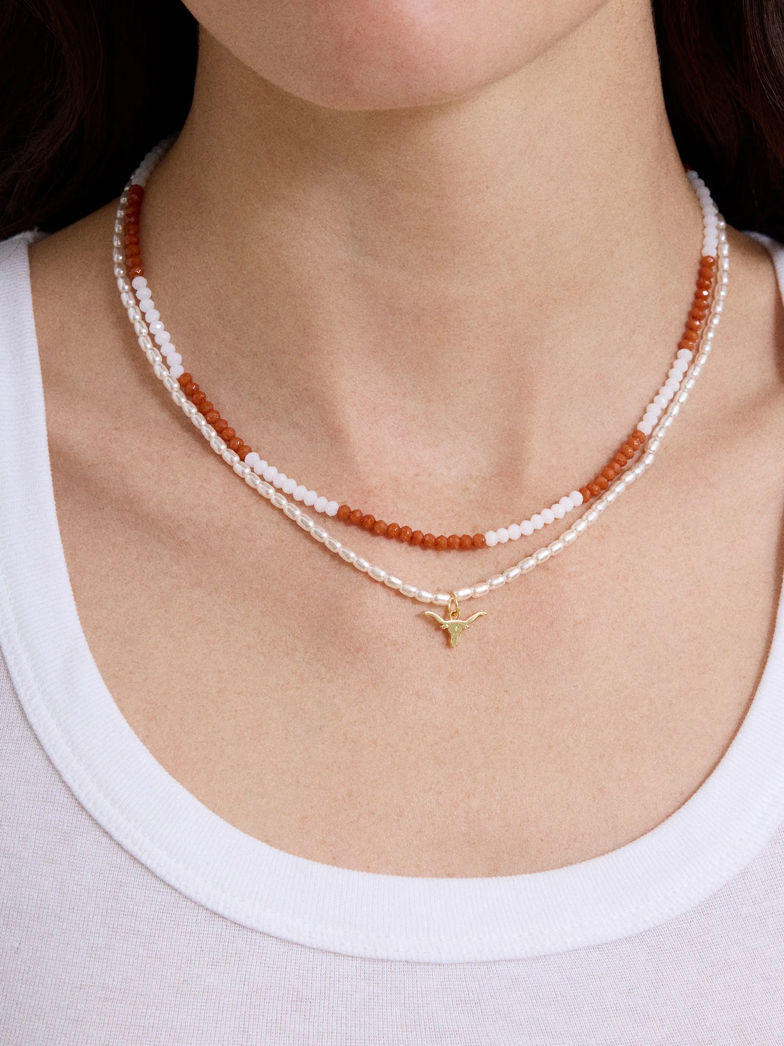 University of Texas at Austin Beaded Logo Necklace Set - University of Texas at Austin - Image 2