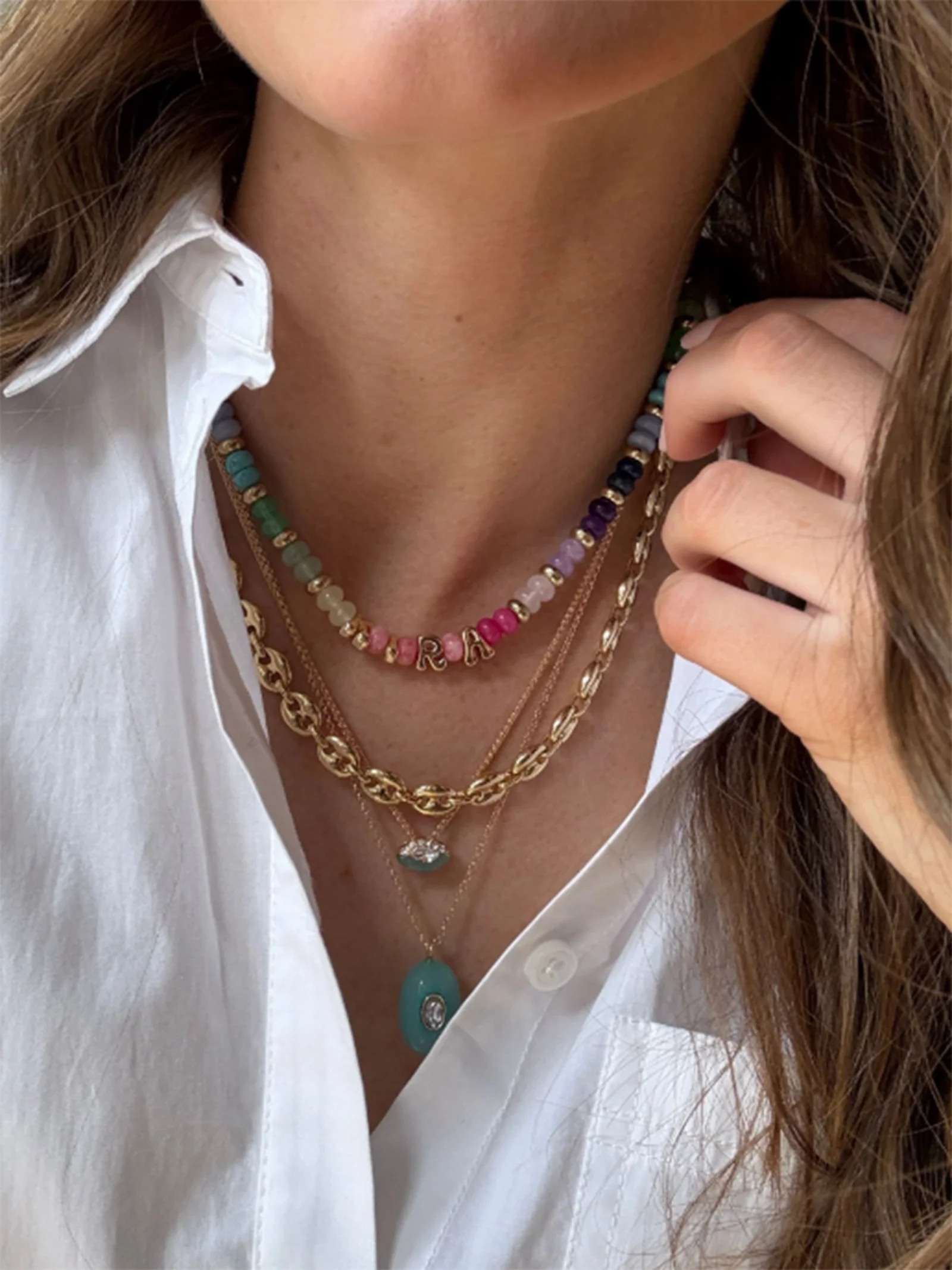 Semi-Precious Custom Bubble Necklace - Semi-Precious Bubble - Image 3