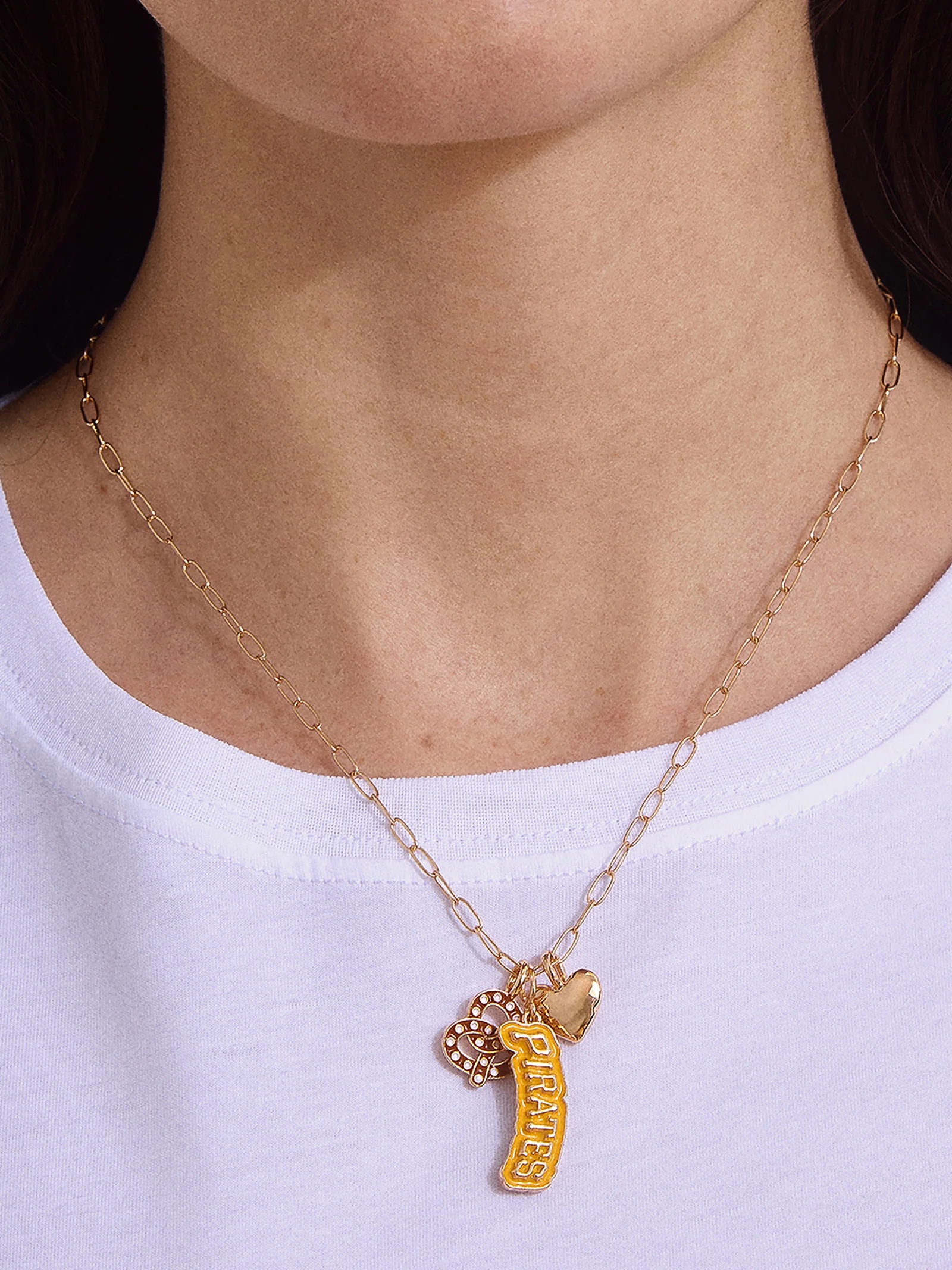 WEAR By Erin Andrews X BaubleBar Pittsburgh Pirates Charm Necklace - Pittsburgh Pirates - Image 2