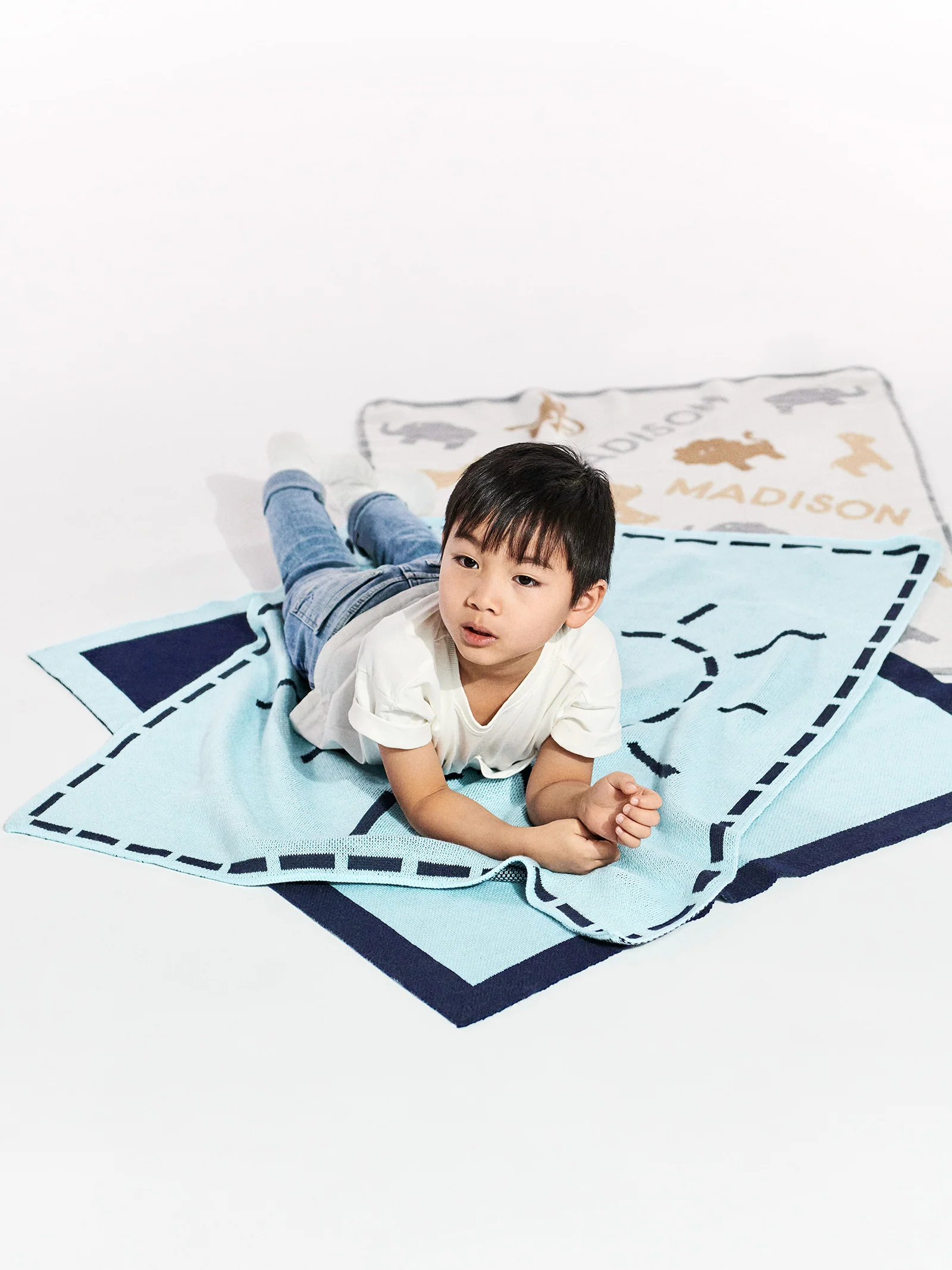 Wild Child Kids' Custom Blanket - Gray/Beige - Image 3