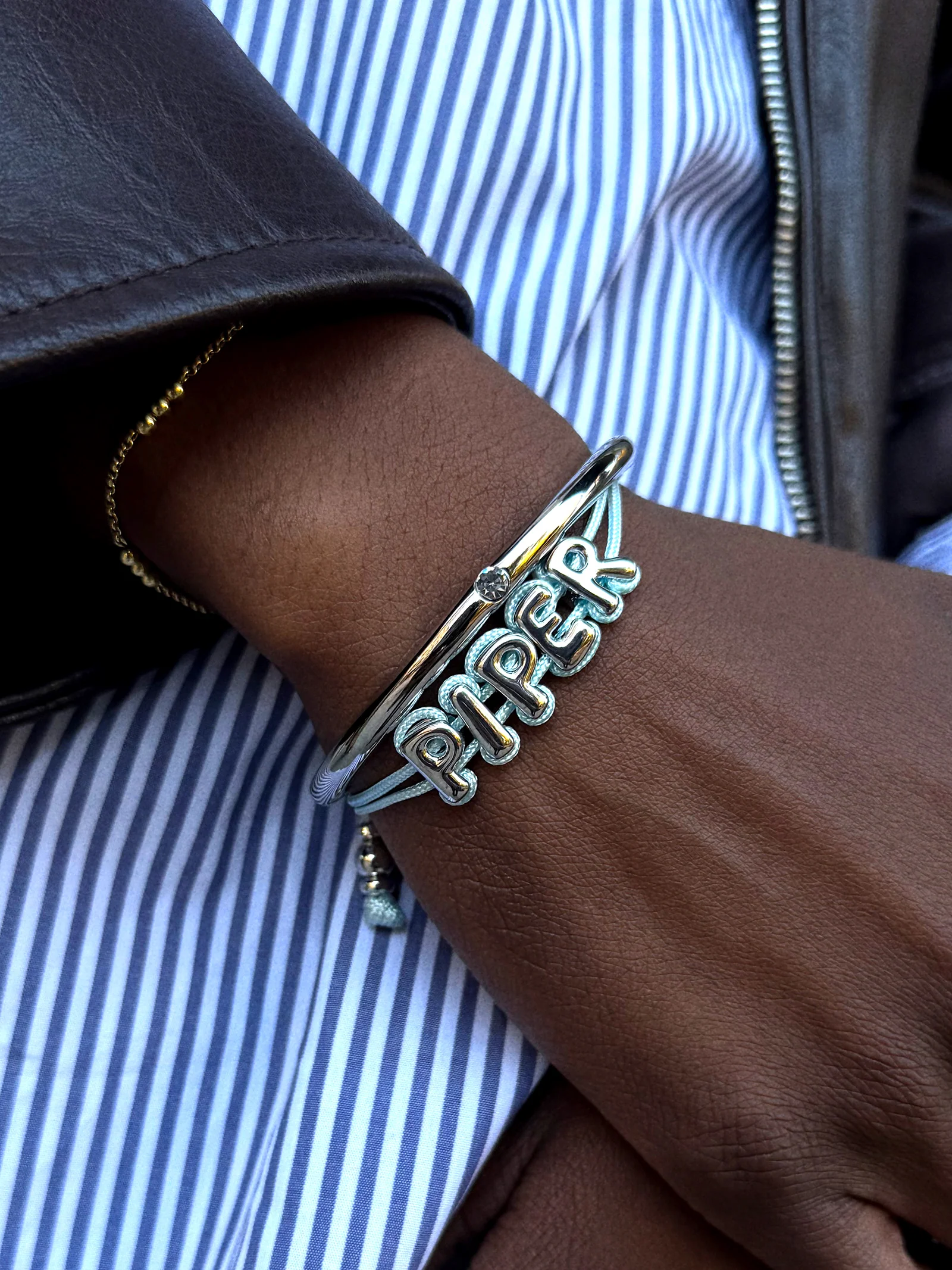 Wrapped Up Bubble Waterproof Custom Cord Bracelet - Turquoise - Image 6