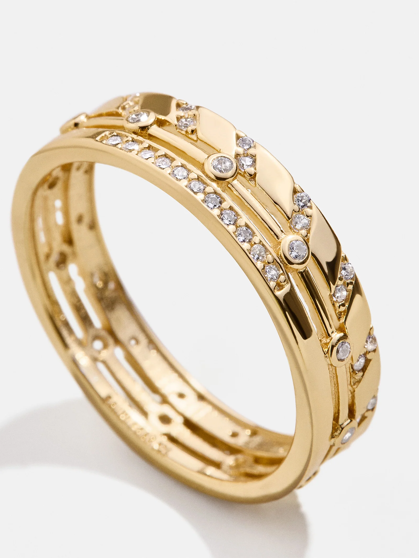 Zaria 18K Gold Ring - Gold/Pavé - Image 3