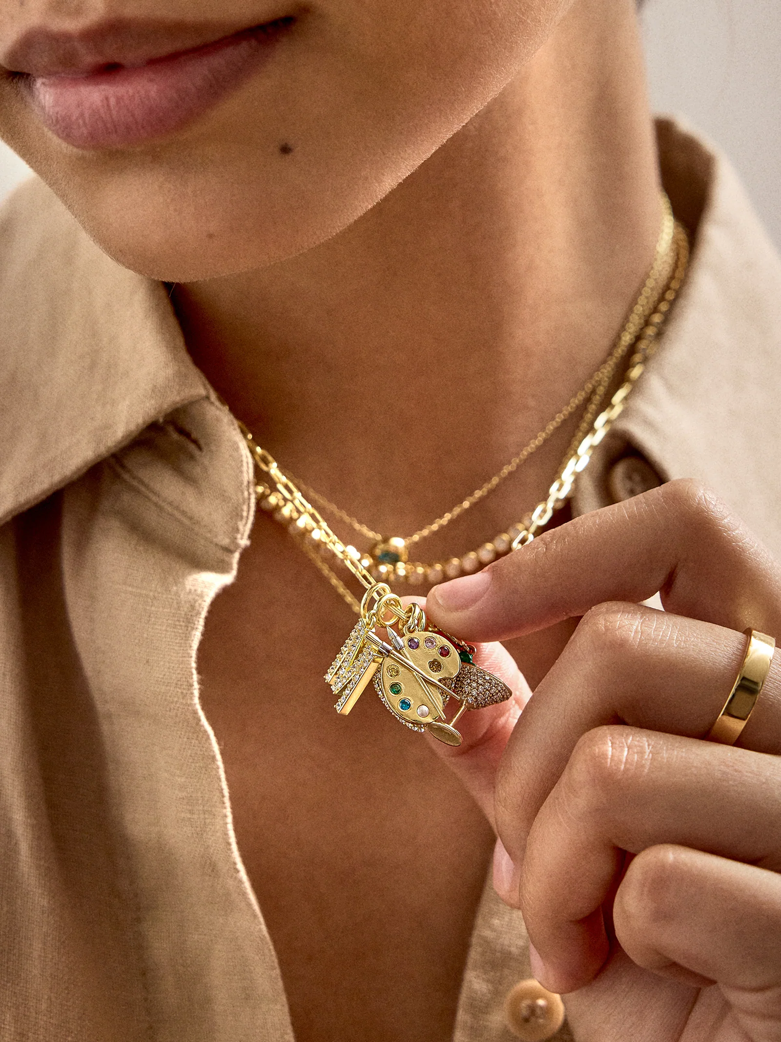 Pavé Zodiac Symbol Cluster Charm - Libra - Image 2