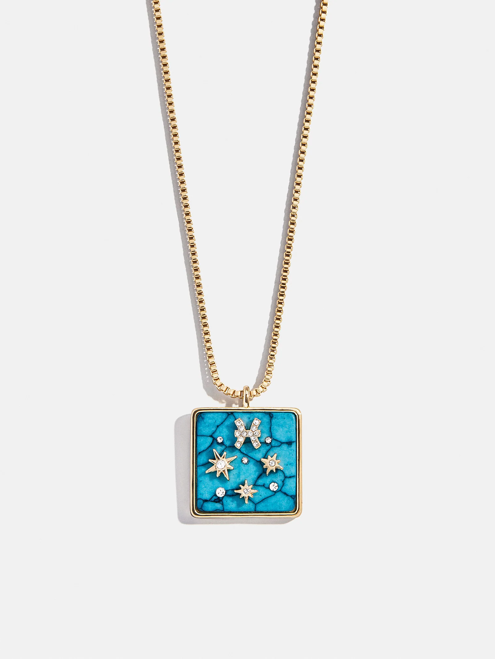 Semi-Precious Zodiac Pendant Necklace - Pisces